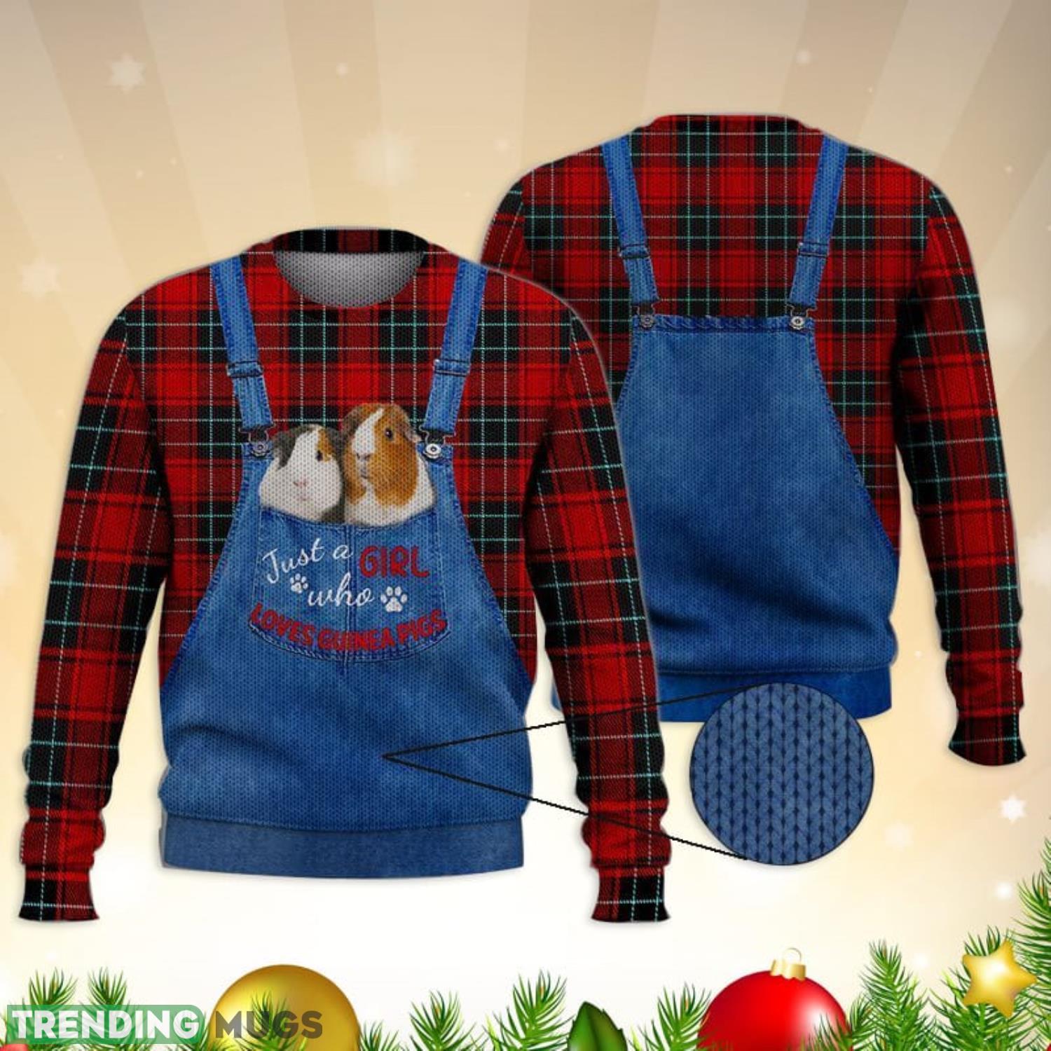 Just A Girl Who Loves Guinea Pigs 3D Full Print Ugly Sweater Christmas Gift Sweater Product Photo 1