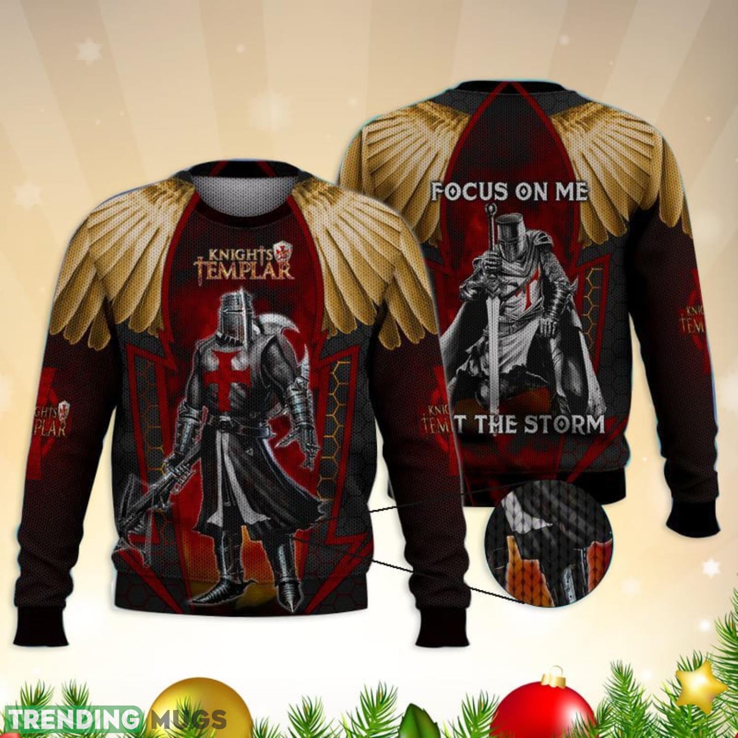 Knight Templar Cross 3D All Over Printed Shirts 3D Ugly Sweater Christmas Gift Sweater Product Photo 1