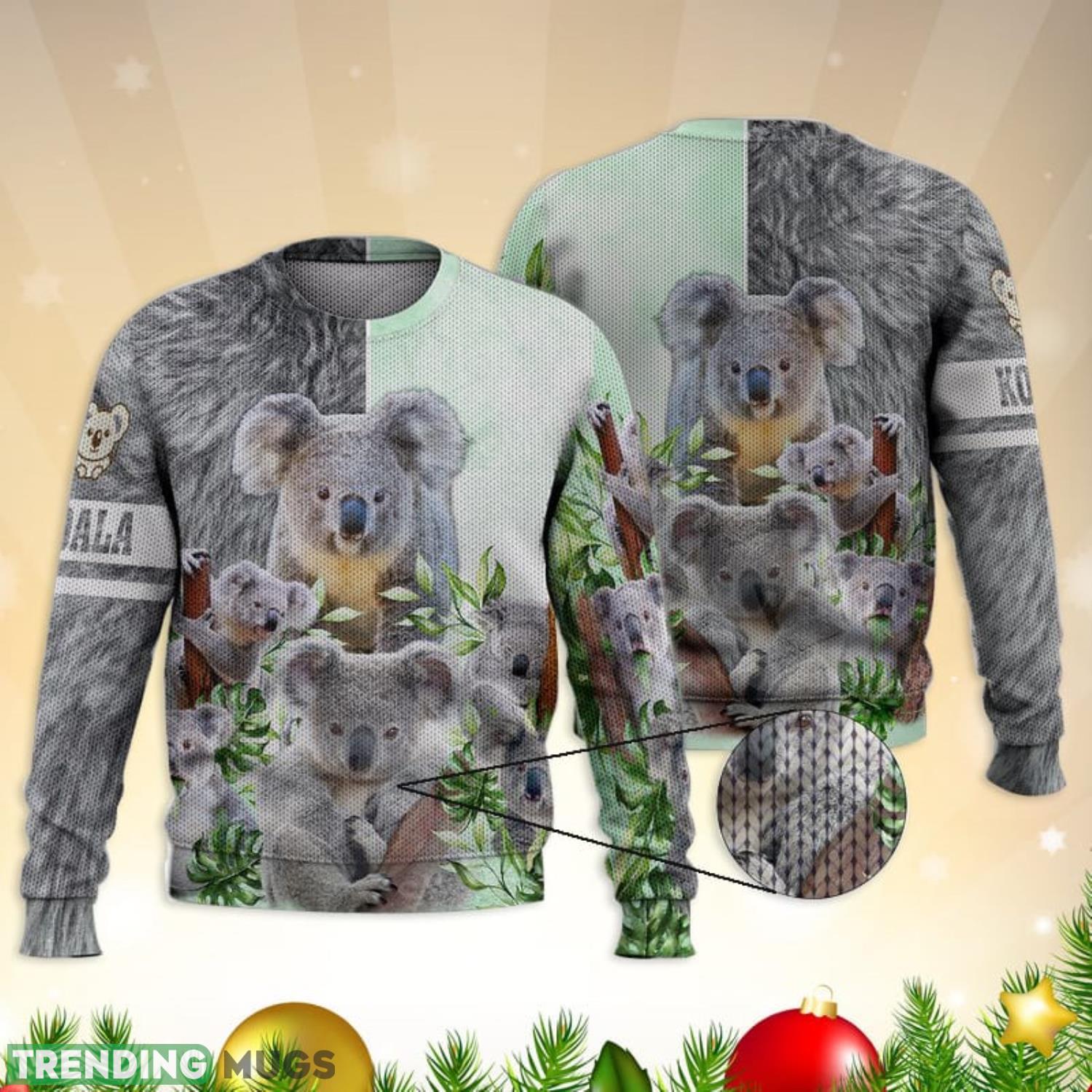 Koala Family Adorable Nature Trending 3D Full Print Ugly Sweater Christmas Gift Sweater Product Photo 1
