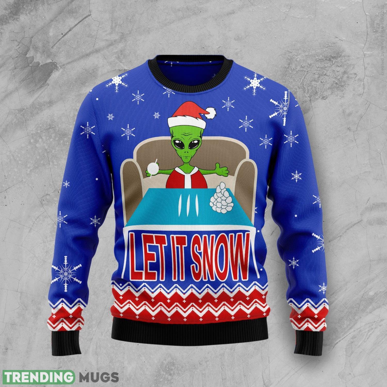 Let It Snow Alien Santa Ugly Christmas Sweater Product Photo 1 Let It Snow Alien Santa Ugly Christmas Sweater Product Photo 1