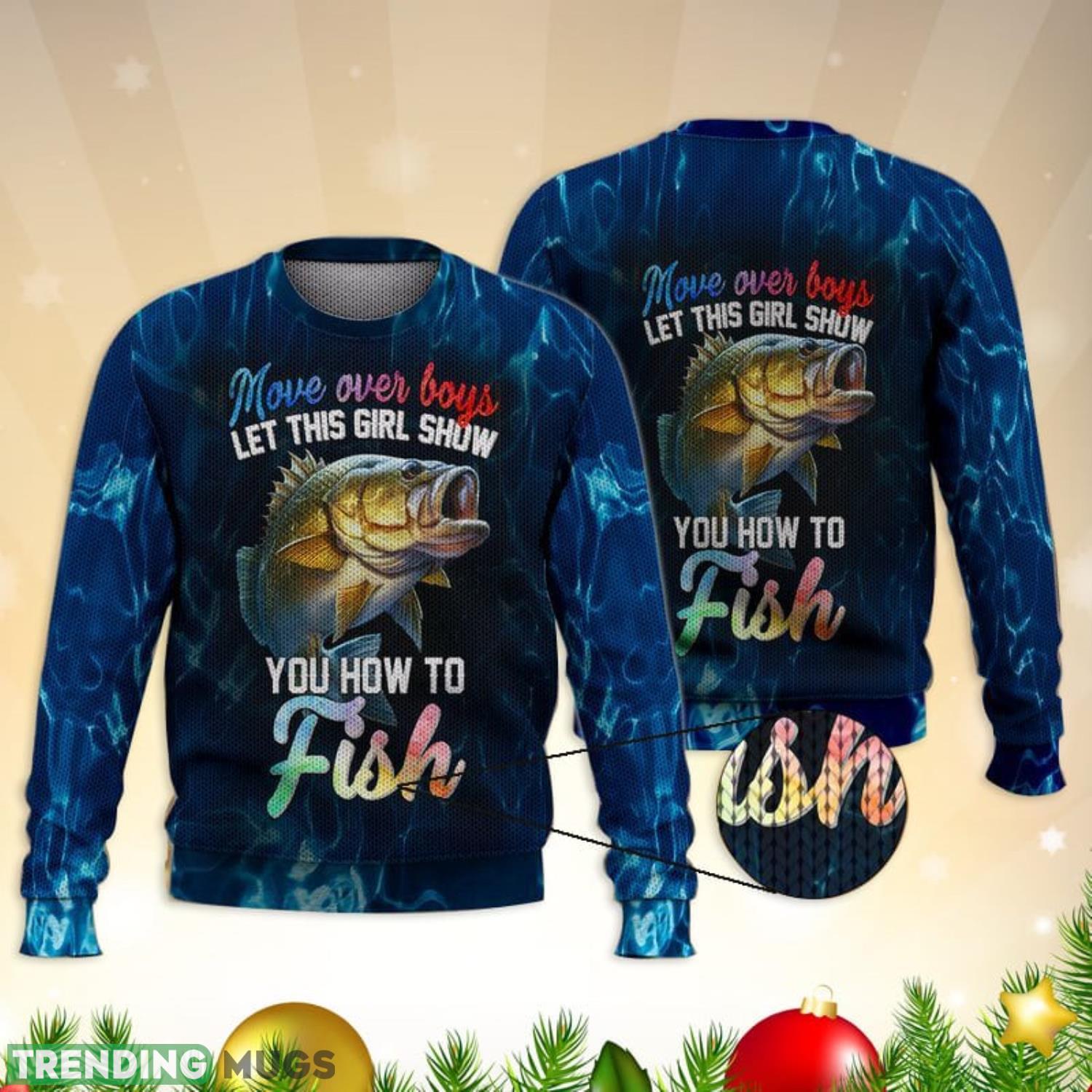 Let This Girl Show You How To Fish 3D Full Print Ugly Sweater Christmas Gift Sweater Product Photo 1
