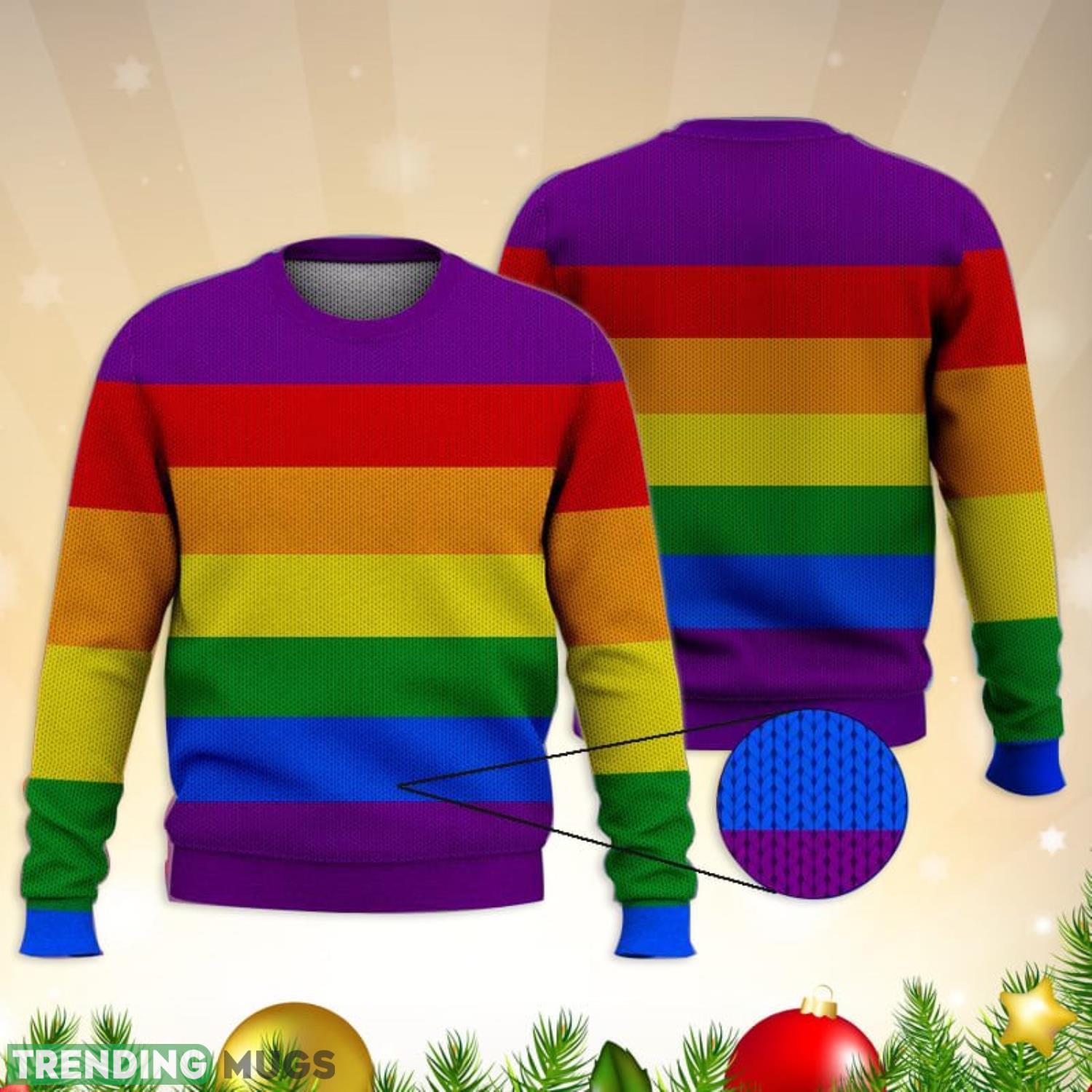 Lgbt Rainbow Flag 3D Full Print Ugly Sweater Christmas Gift Sweater Product Photo 1
