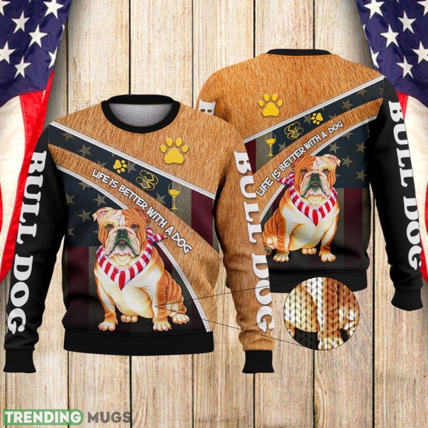 Life Is A Better With A Dog 3D Ugly Sweater Christmas Gift Sweater Product Photo 1