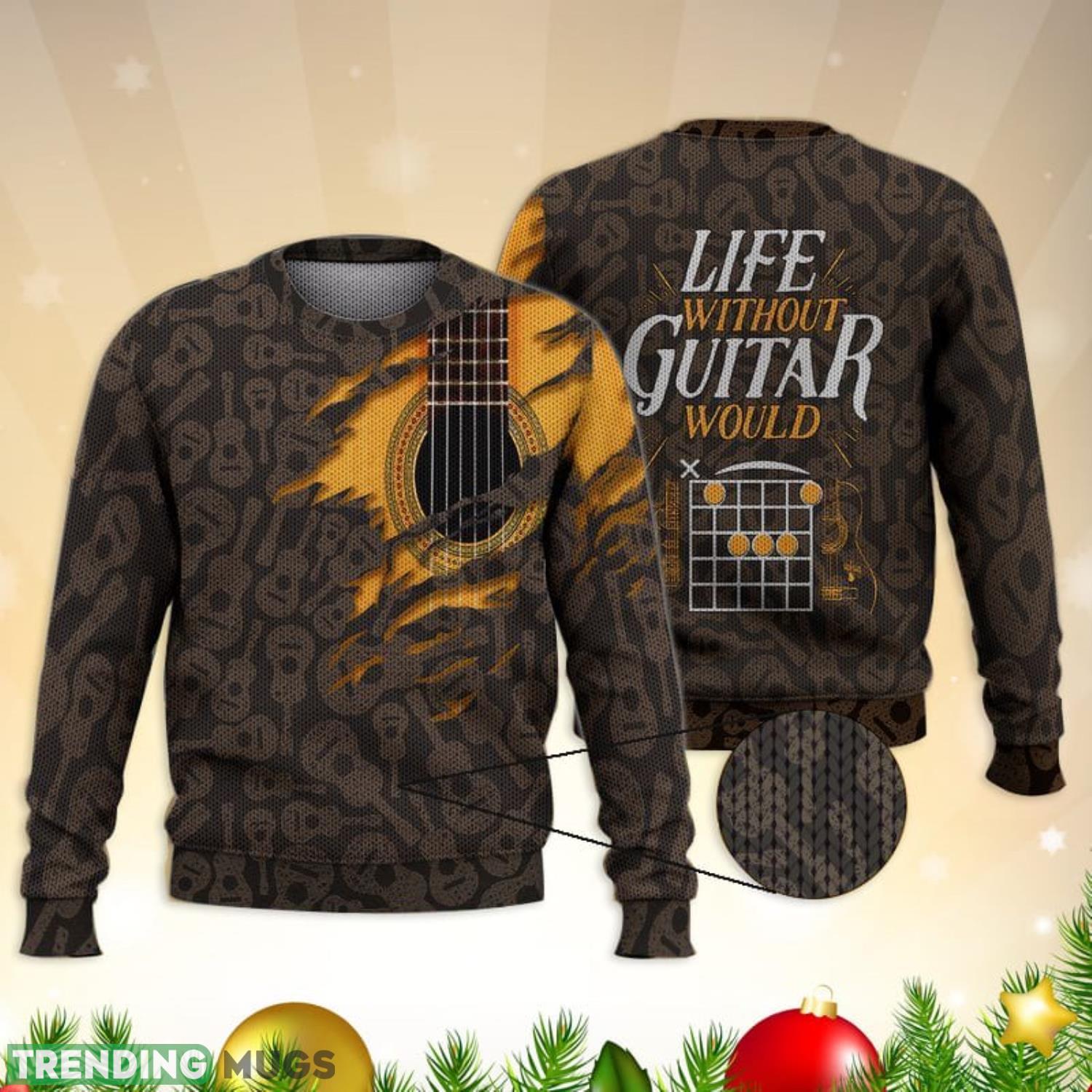 Life Without Guitar 3D Full Print Ugly Sweater Christmas Gift Sweater Product Photo 1