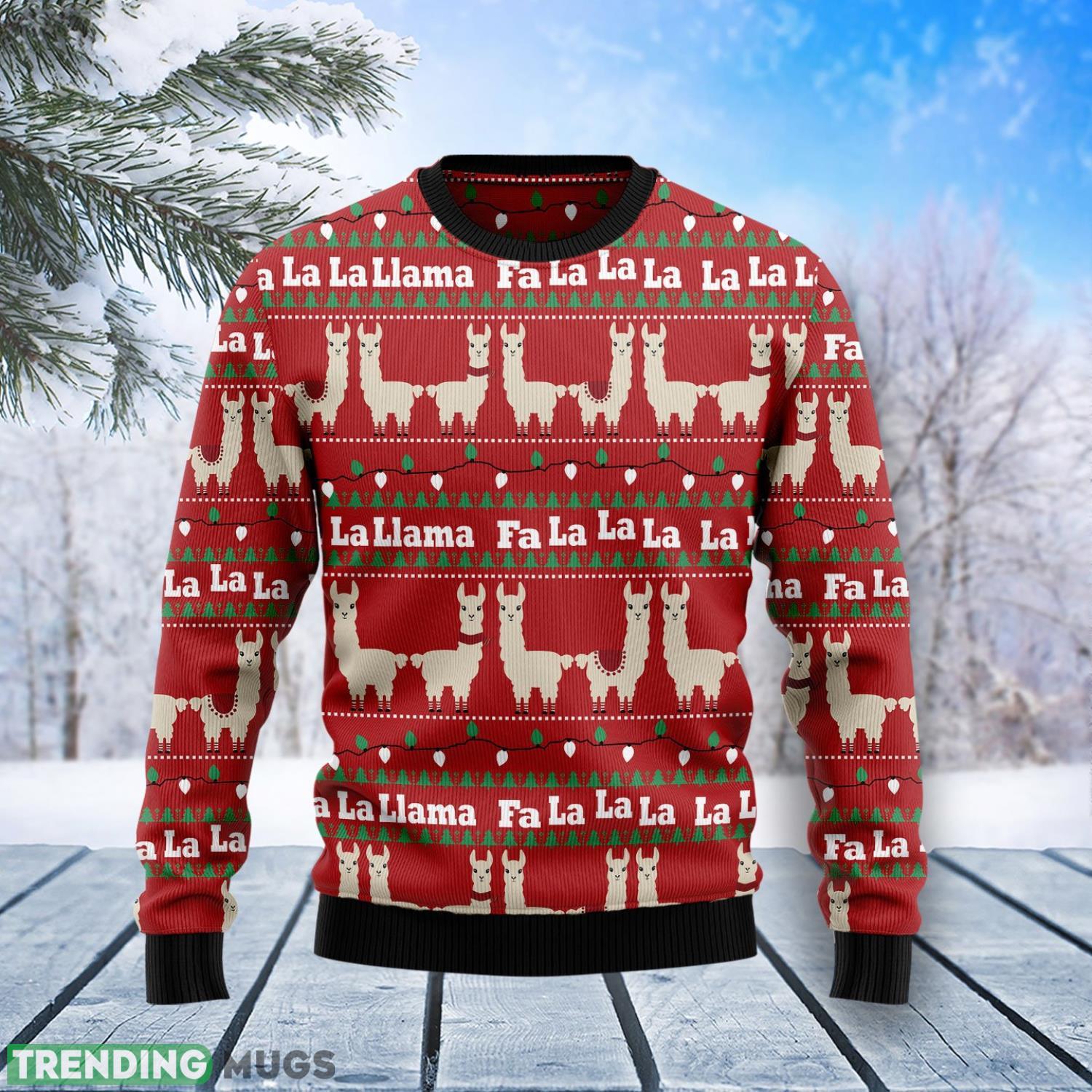 Llama Lalala All over Print Ugly Christmas Sweater Product Photo 1 Llama Lalala All over Print Ugly Christmas Sweater Product Photo 1