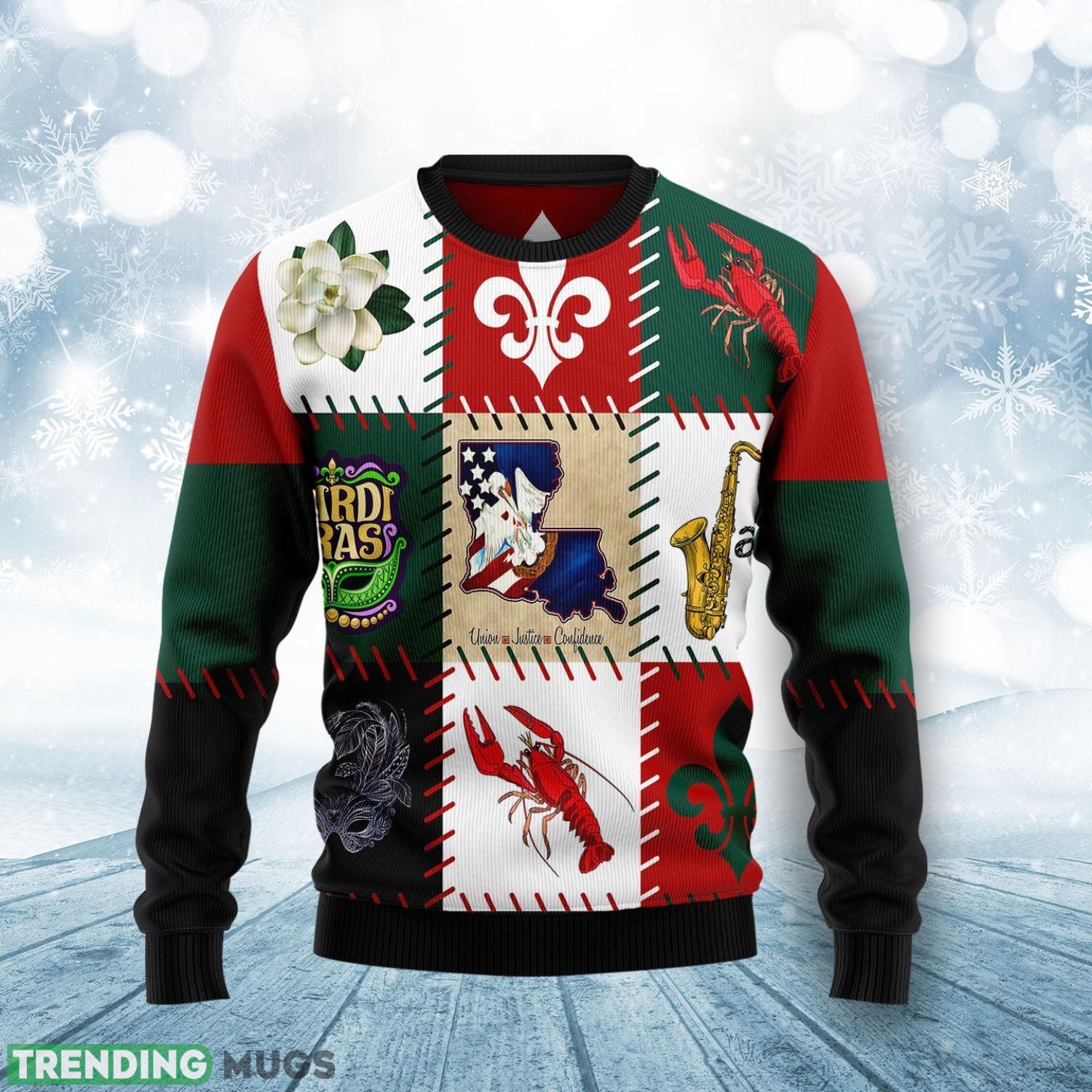 Louisiana Famous Things Best Gift Ugly Christmas Sweater Product Photo 1 Louisiana Famous Things Best Gift Ugly Christmas Sweater Product Photo 1