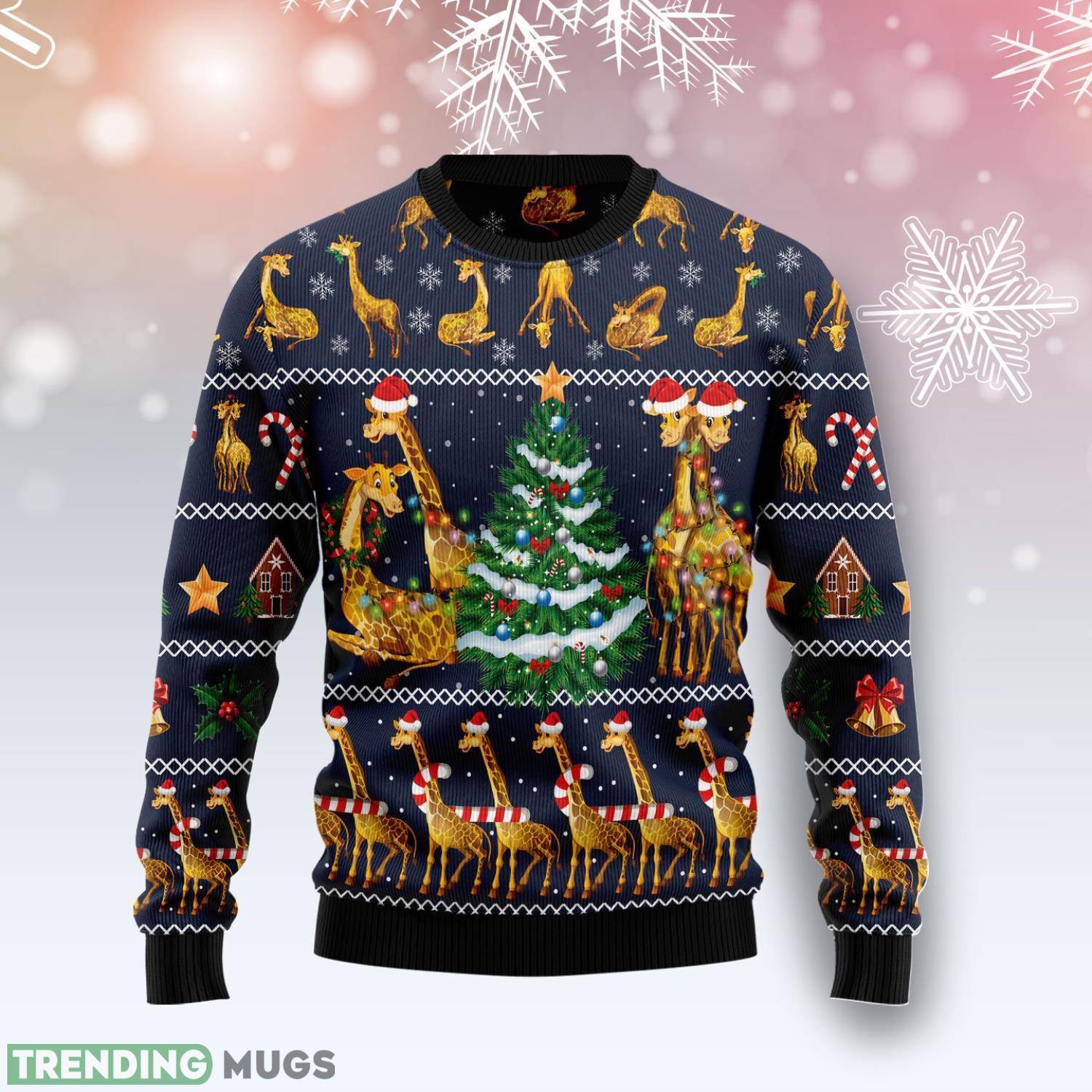 Love Giraffe Christmas Tree Ugly Christmas Sweater Product Photo 1 Love Giraffe Christmas Tree Ugly Christmas Sweater Product Photo 1
