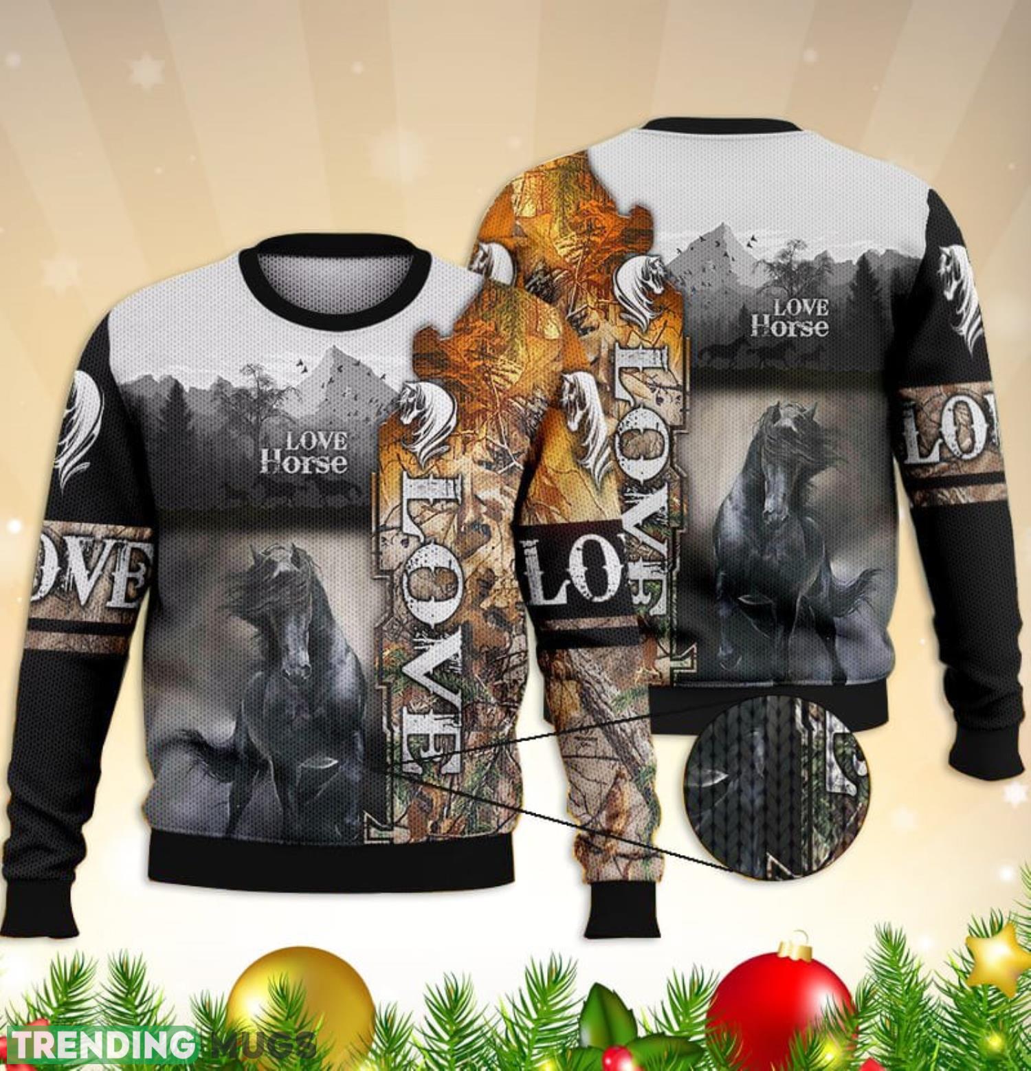 Love Horse Black Forest Trending Shirts 3D Ugly Sweater Christmas Gift Sweater Product Photo 1 Love Horse Black Forest Trending Shirts 3D Ugly Sweater Christmas Gift Sweater Product Photo 1