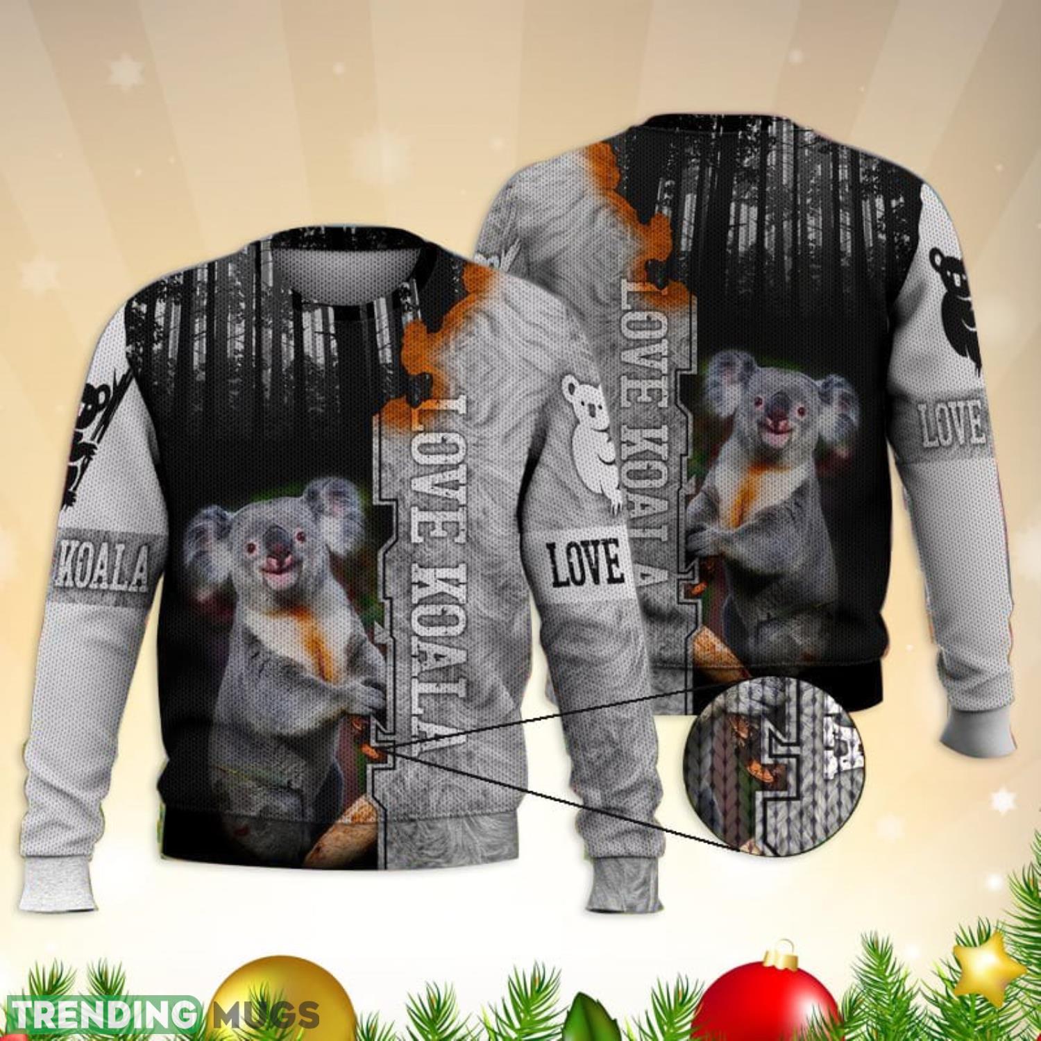 Love Koala Black Forest 3D Full Print Ugly Sweater Christmas Gift Sweater Product Photo 1