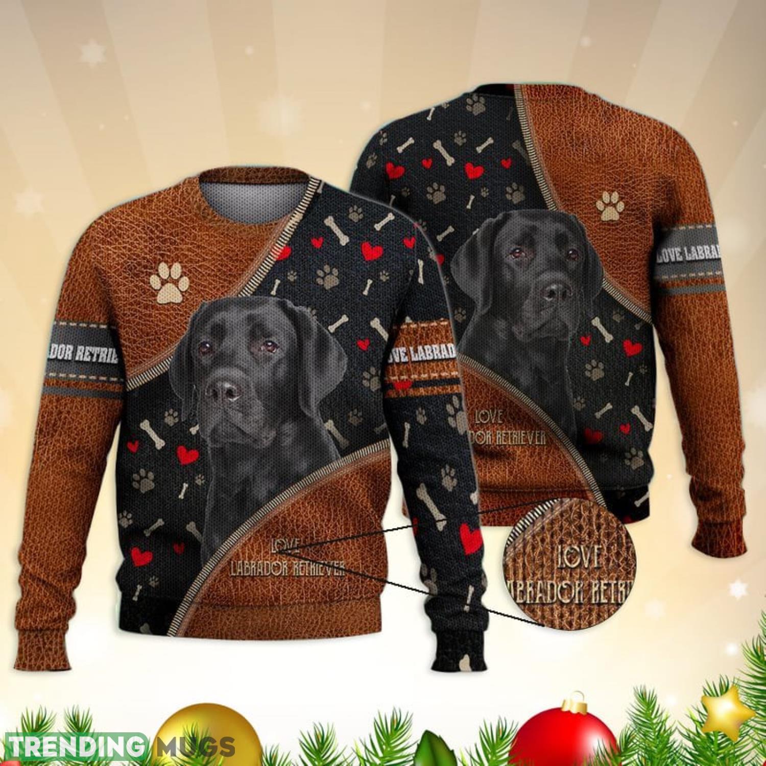 Love Labrador Retriever Brown 3D Full Print Ugly Sweater Christmas Gift Sweater Product Photo 1