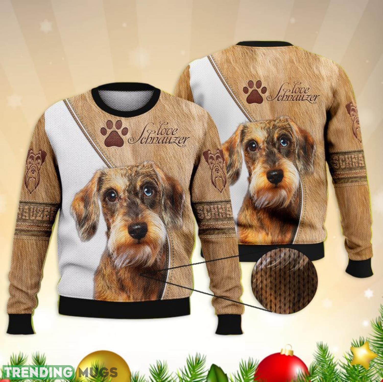 Love Schnauzer Full Print For Dog Lovers 3D Ugly Sweater Christmas Gift Sweater Product Photo 1