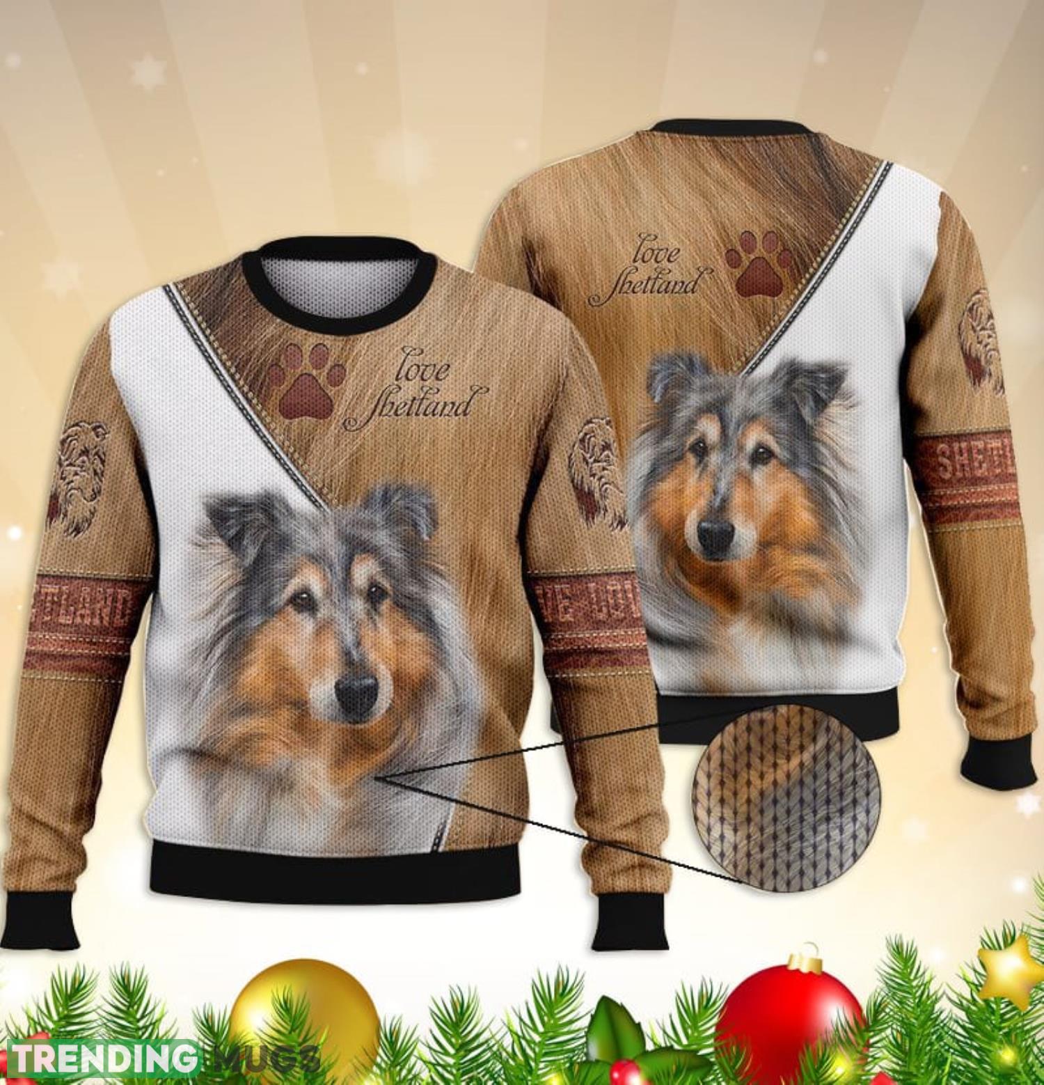 Love Shetland Full Print For Dog Lovers 3D Ugly Sweater Christmas Gift Sweater Product Photo 1