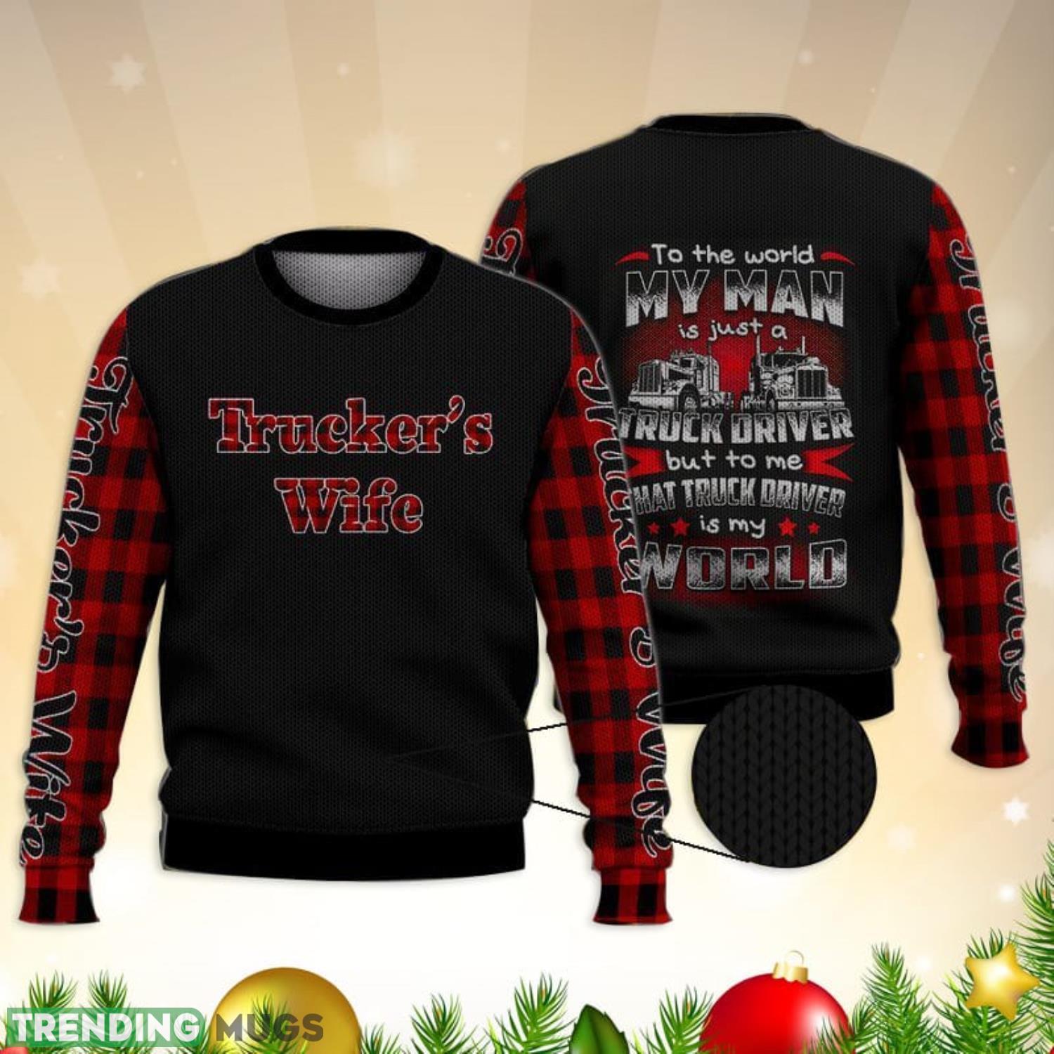 Love Truck Trucker’S Wife Trending 3D Full Print Ugly Sweater Christmas Gift Sweater Product Photo 1