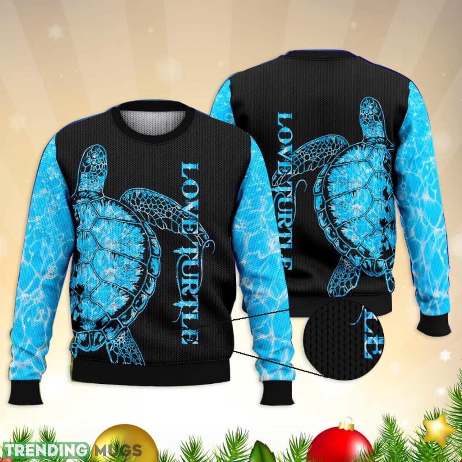 Love Turtle Ocean Full Print For Turtle Lovers 3D Ugly Sweater Christmas Gift Sweater Product Photo 1