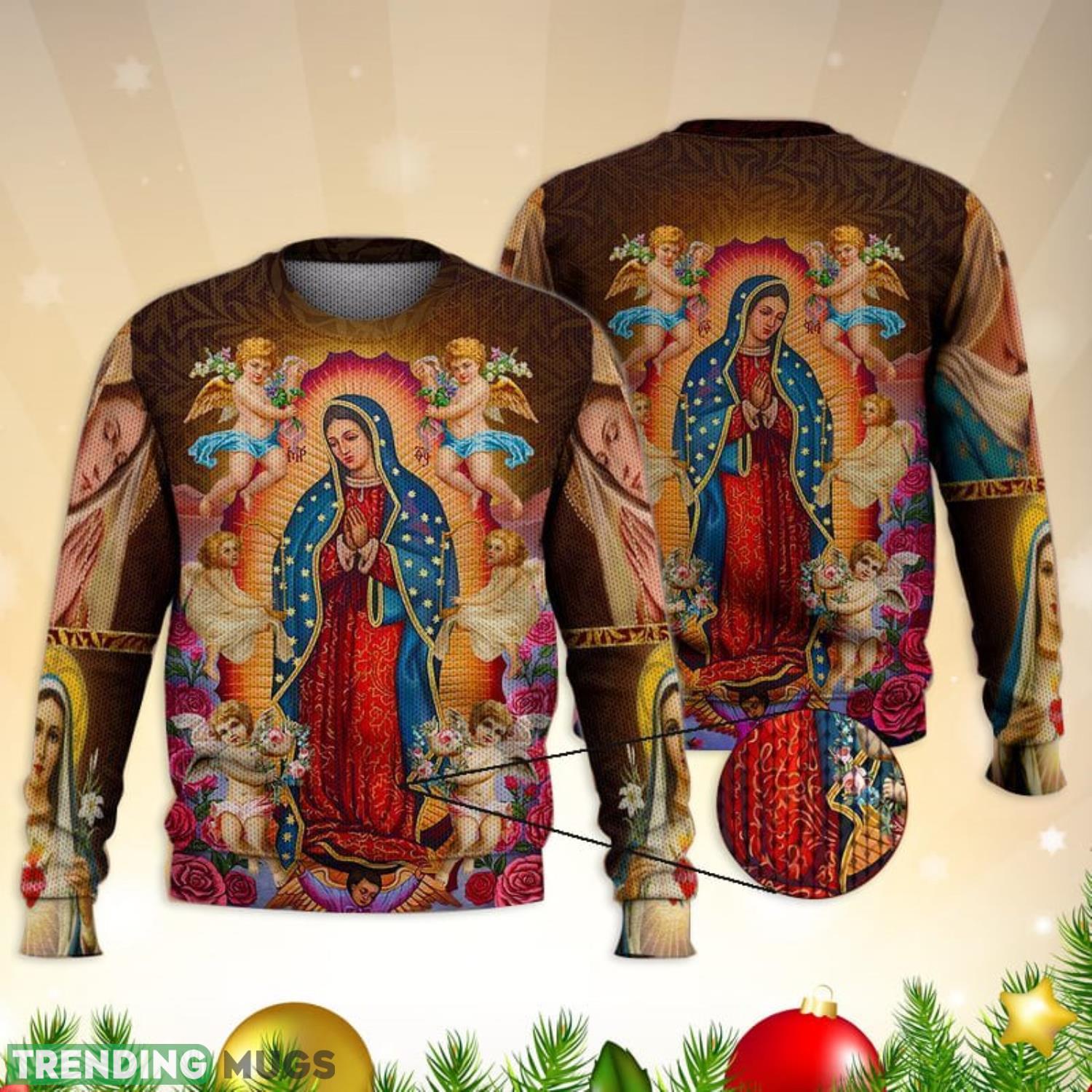 Mary Mother Of Jesus 3D Full Print Ugly Sweater Christmas Gift Sweater Product Photo 1