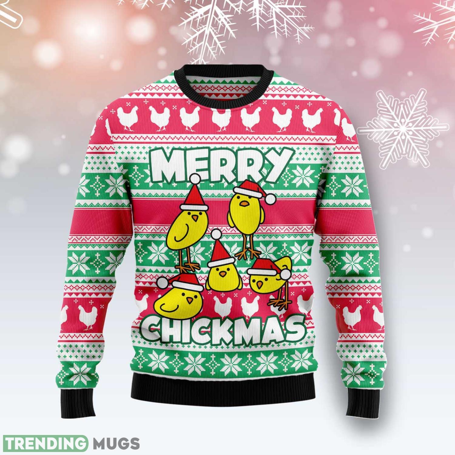 Merry Chickmas Cute Chicken Ugly Christmas Sweater Product Photo 1 Merry Chickmas Cute Chicken Ugly Christmas Sweater Product Photo 1