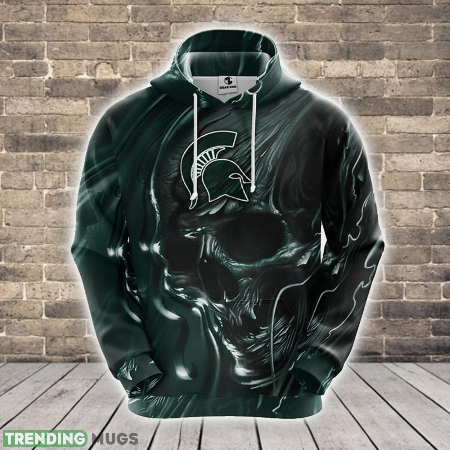 Michigan State Spartans NCAA Skull Green 3D Hoodie For Fans Best Sport Gift Men And Women Product Photo 1 Michigan State Spartans NCAA Skull Green 3D Hoodie For Fans Best Sport Gift Men And Women Product Photo 1