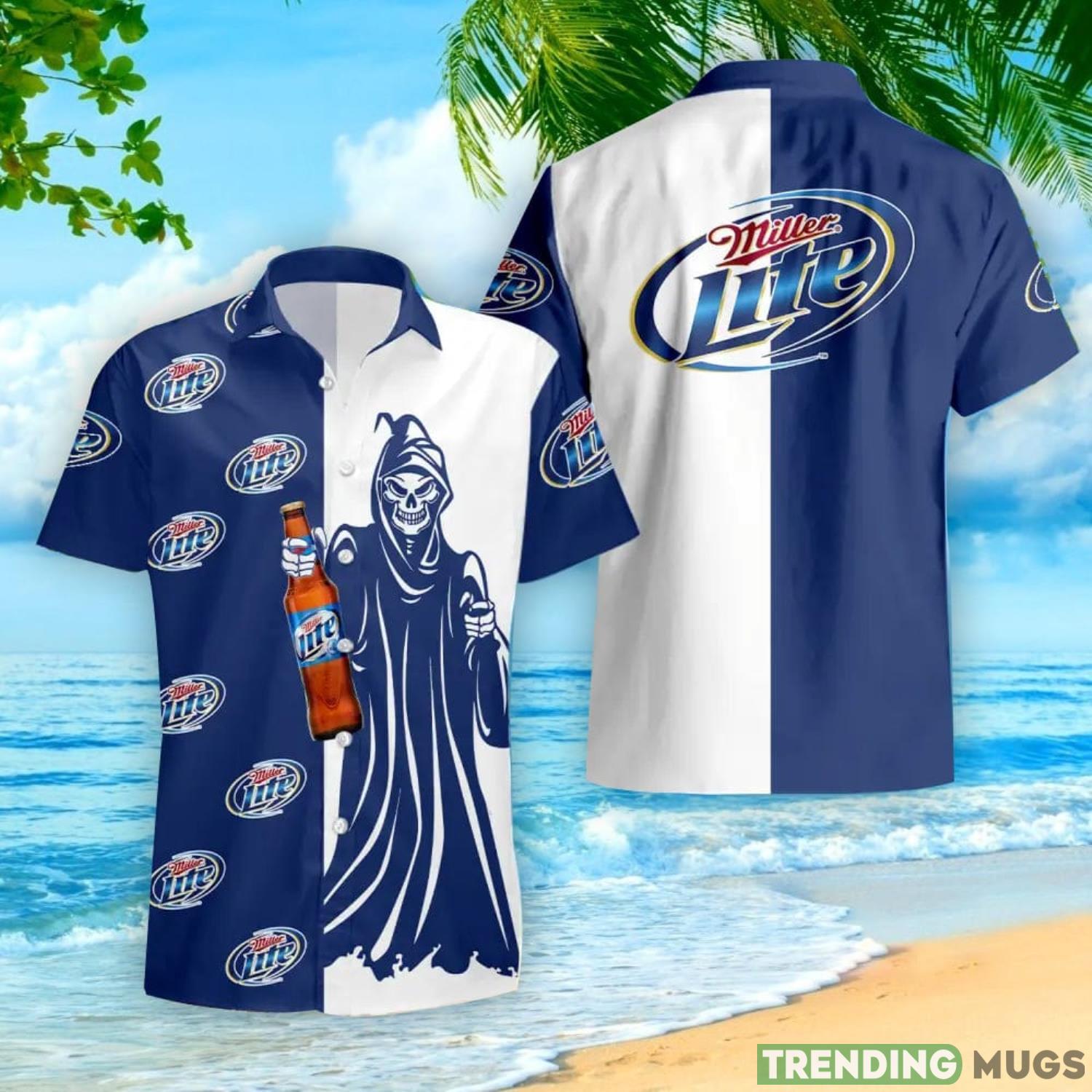 Miller Lite Death Halloween Hawaiian Shirt And Shorts Summer Gift Halloween Gift Hawaiian & Short Miller Lite Death Halloween Hawaiian Shirt And Shorts Summer Gift Halloween Gift Hawaiian & Short