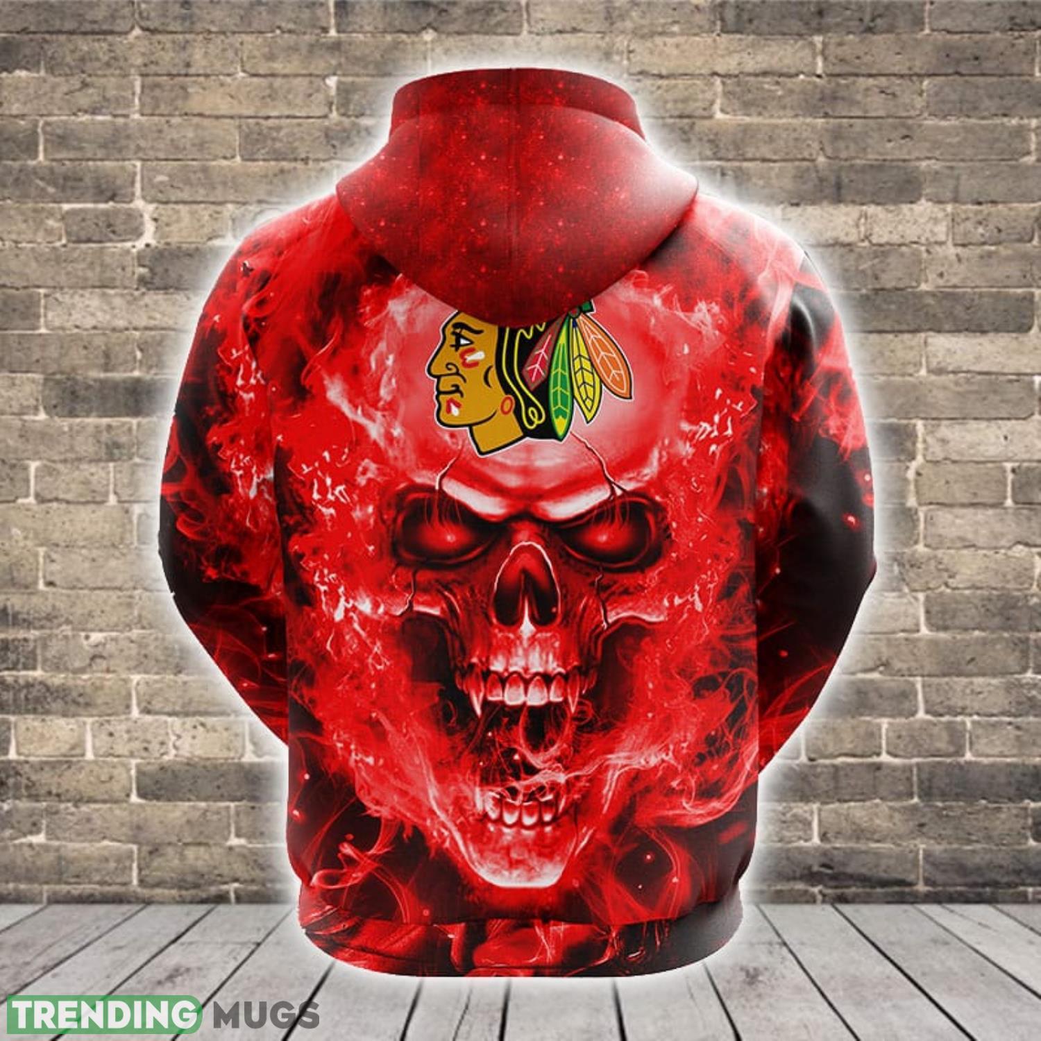 NHL Chicago Blackhawks Skull Funny Red 3D Hoodie Zip Hoodie For Men And Women Sport Gift 3D Hoodies NHL Chicago Blackhawks Skull Funny Red 3D Hoodie Zip Hoodie For Men And Women Sport Gift 3D Hoodies