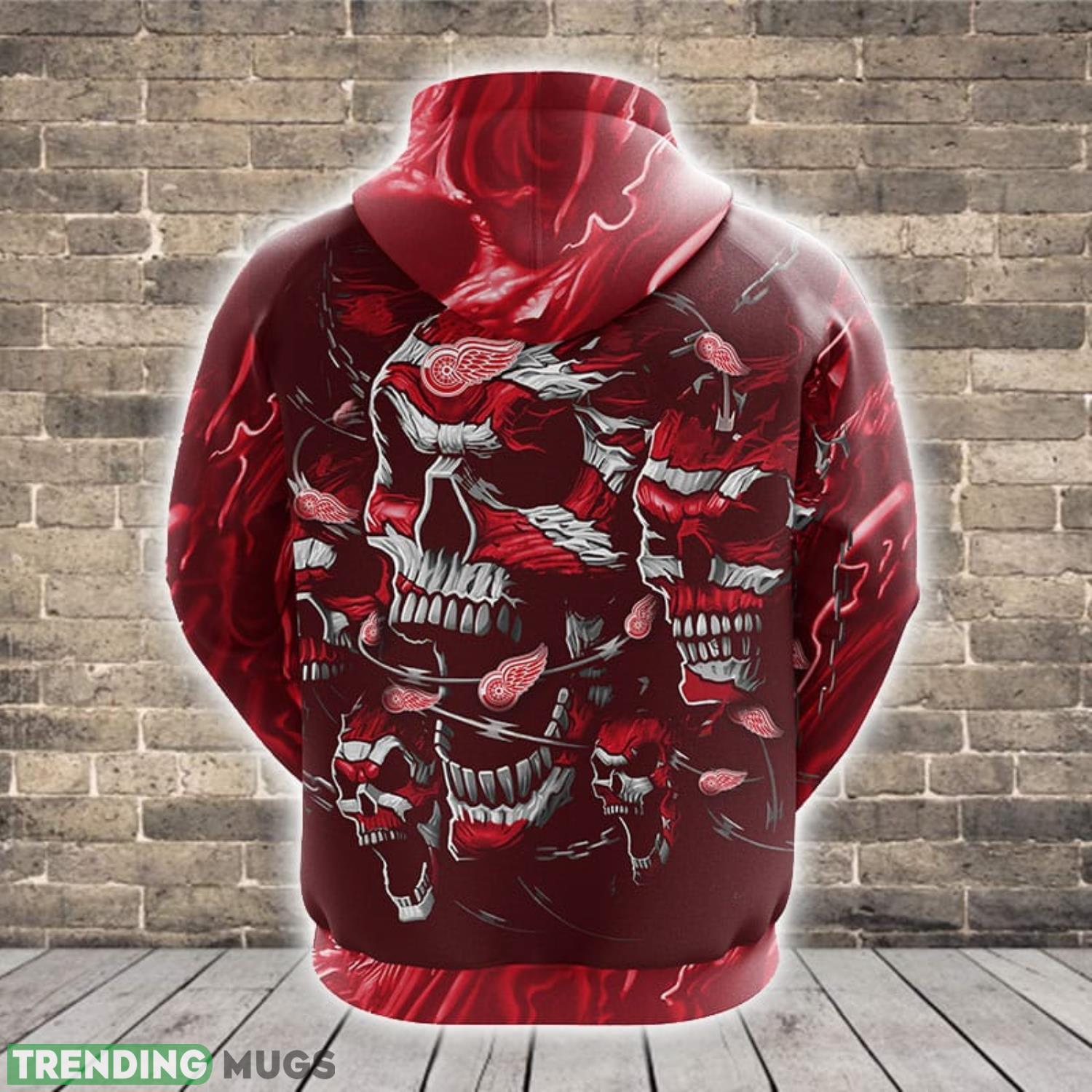 NHL Detroit Red Wings Skull Funny Red 3D Hoodie Zip Hoodie For Men And Women Sport Gift 3D Hoodies NHL Detroit Red Wings Skull Funny Red 3D Hoodie Zip Hoodie For Men And Women Sport Gift 3D Hoodies