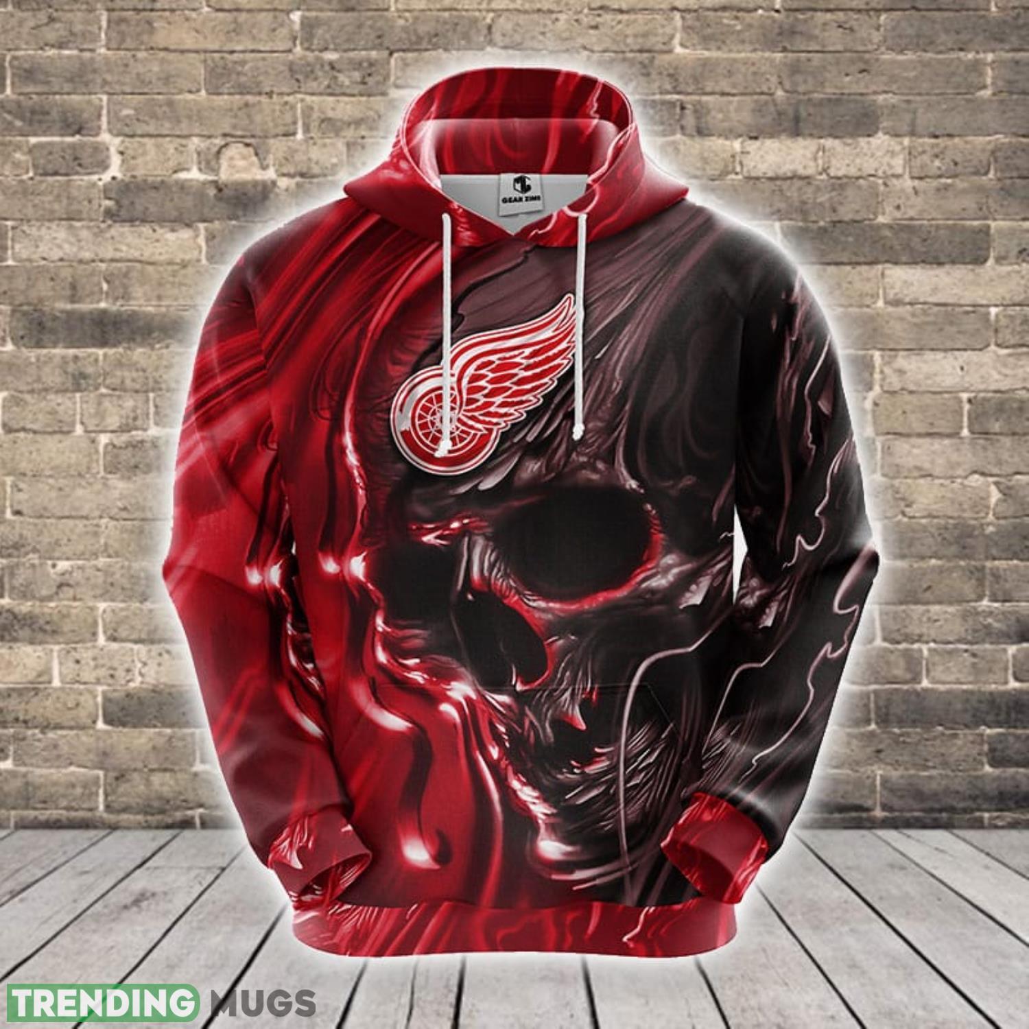 NHL Detroit Red Wings Skull Red 3D Hoodie Zip Hoodie For Men And Women Sport Gift Product Photo 1 NHL Detroit Red Wings Skull Red 3D Hoodie Zip Hoodie For Men And Women Sport Gift Product Photo 1