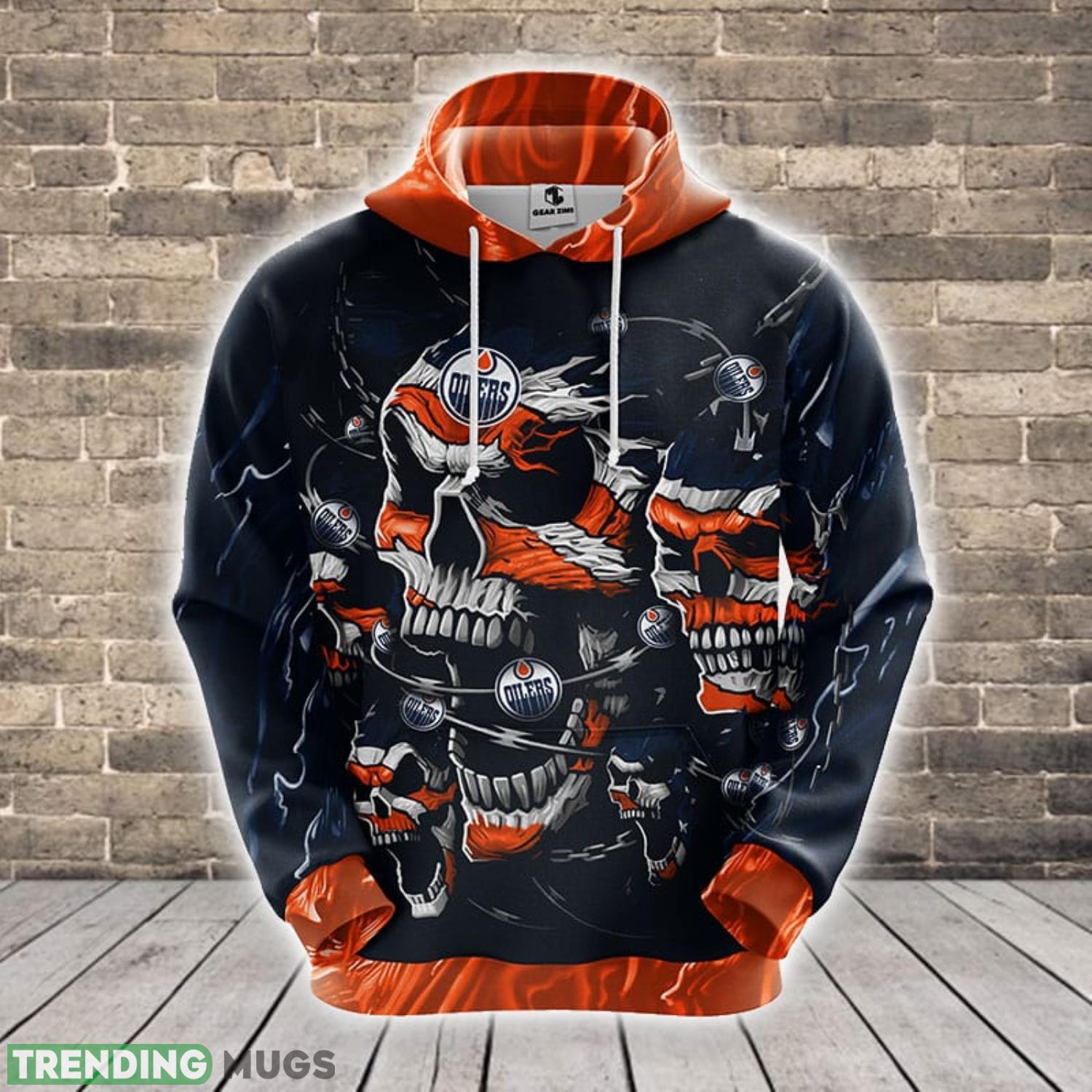 NHL Edmonton Oilers Skull Funny Orange 3D Hoodie Zip Hoodie For Men And Women Sport Gift Product Photo 1 NHL Edmonton Oilers Skull Funny Orange 3D Hoodie Zip Hoodie For Men And Women Sport Gift Product Photo 1