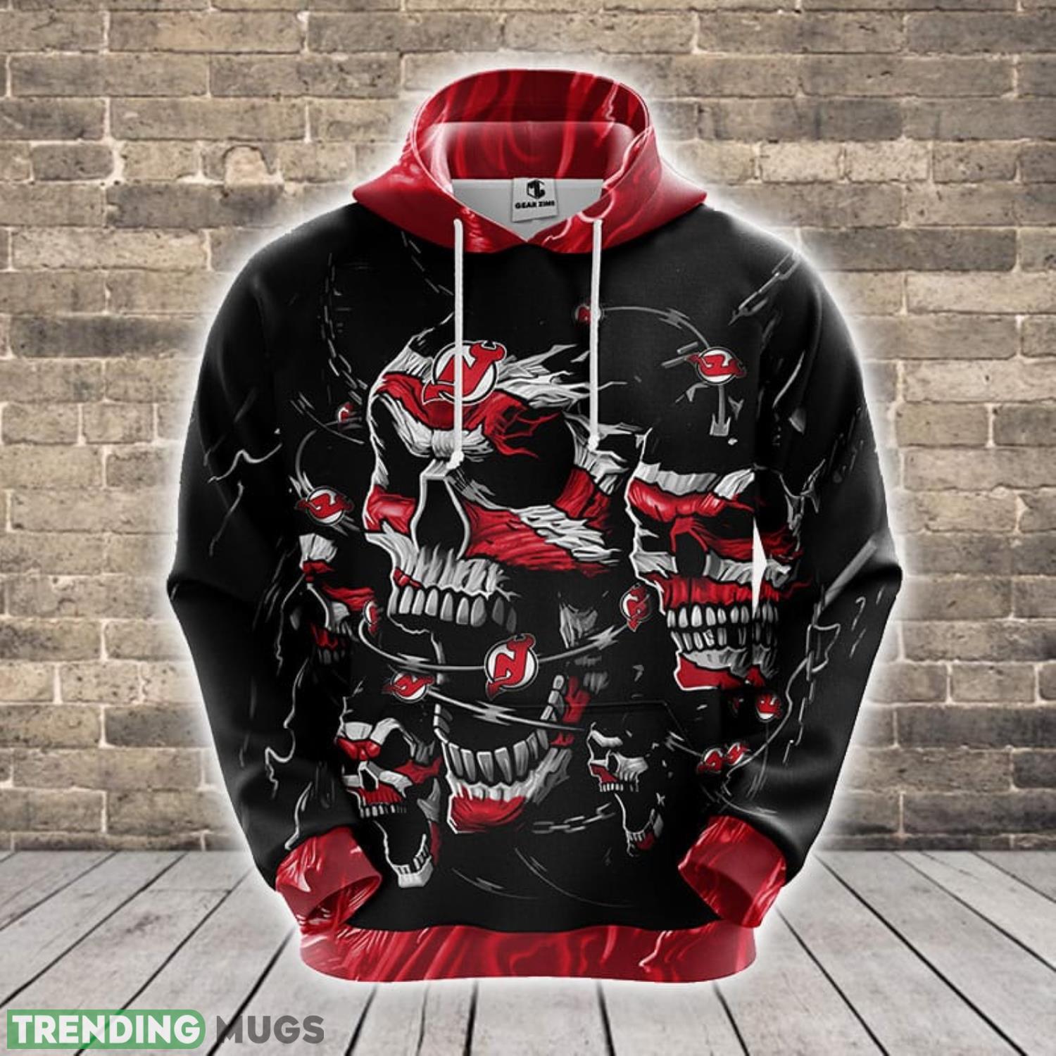NHL New Jersey Devils Skull Funny Red 3D Hoodie Zip Hoodie For Men And Women Sport Gift Product Photo 1 NHL New Jersey Devils Skull Funny Red 3D Hoodie Zip Hoodie For Men And Women Sport Gift Product Photo 1