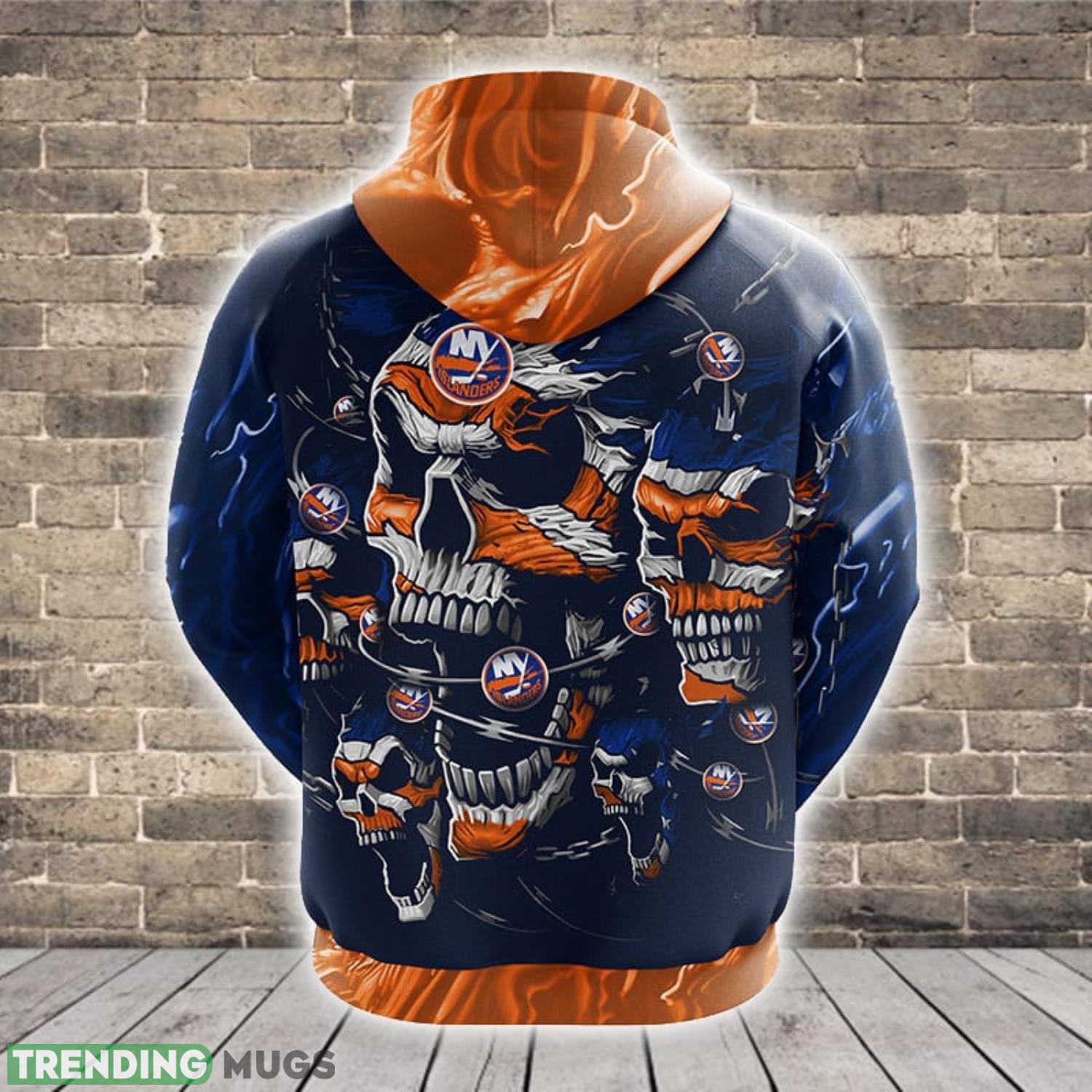 NHL New York Islanders Skull Funny Orange 3D Hoodie Zip Hoodie For Men And Women Sport Gift 3D Hoodies NHL New York Islanders Skull Funny Orange 3D Hoodie Zip Hoodie For Men And Women Sport Gift 3D Hoodies