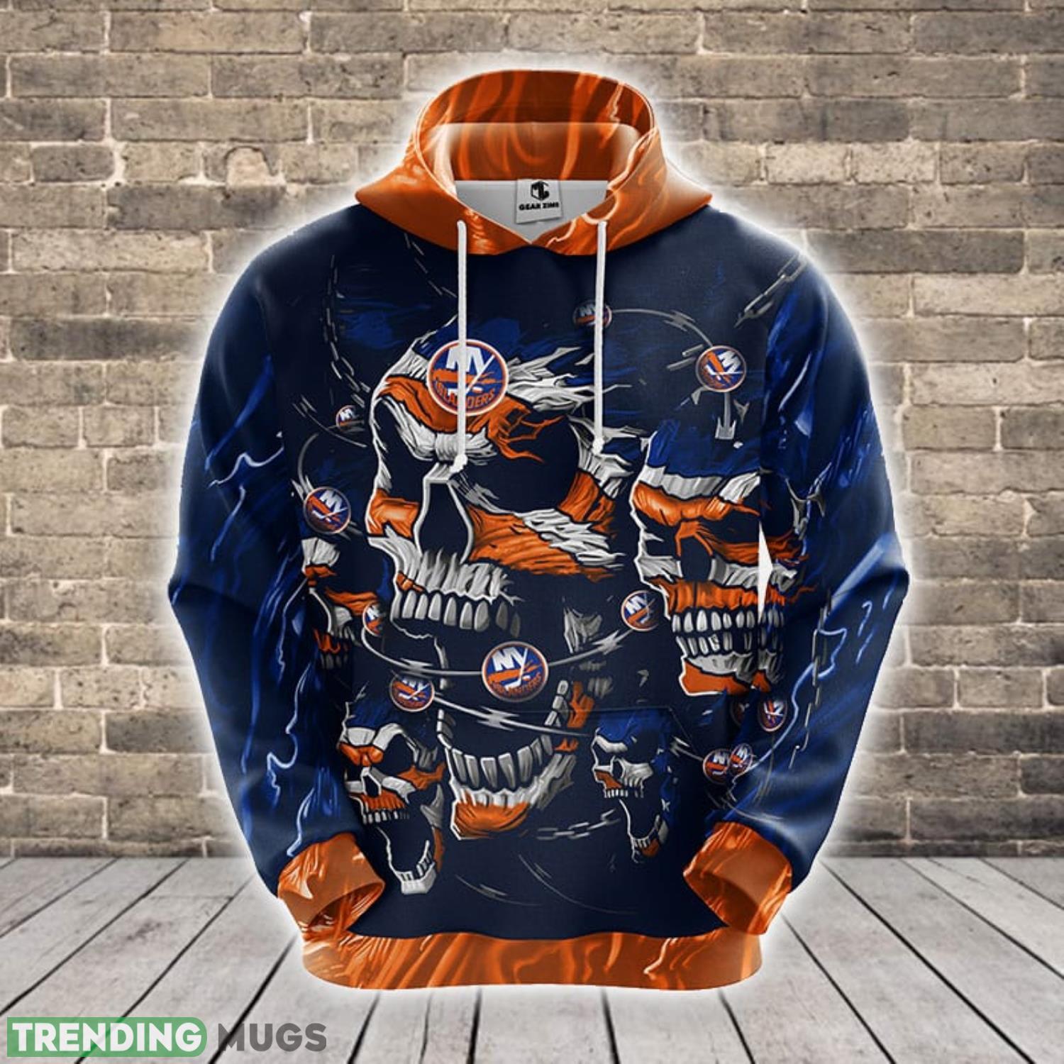 NHL New York Islanders Skull Funny Orange 3D Hoodie Zip Hoodie For Men And Women Sport Gift Product Photo 1 NHL New York Islanders Skull Funny Orange 3D Hoodie Zip Hoodie For Men And Women Sport Gift Product Photo 1