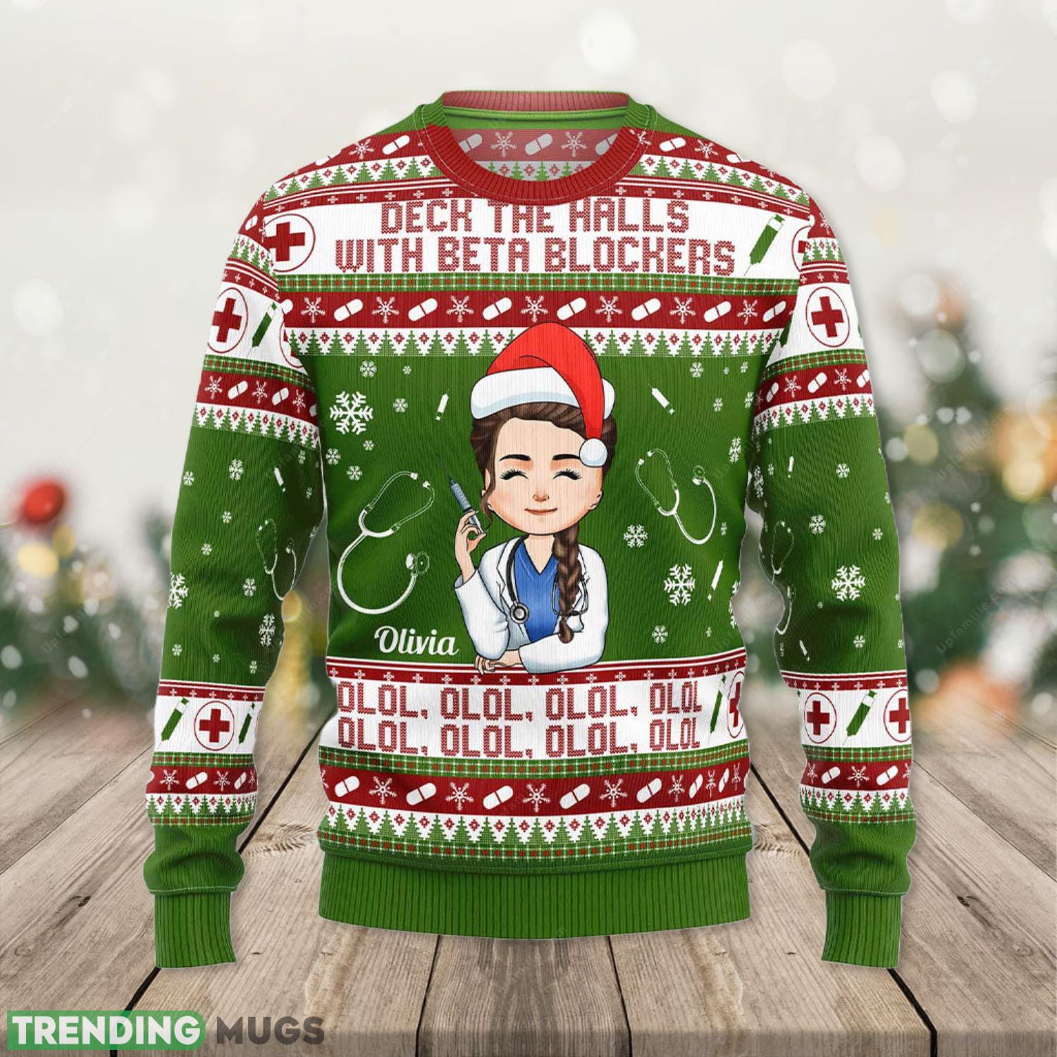 Nurse Deck The Halls With Beta Blockers 3D Ugly Christmas Sweater Presents Christmas For Men And Women Product Photo 1 Nurse Deck The Halls With Beta Blockers 3D Ugly Christmas Sweater Presents Christmas For Men And Women Product Photo 1