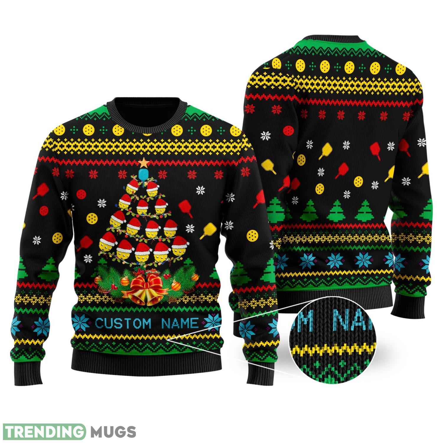 Personalized Pickleball Symbol Image Noel Pattern Custom Name Shirt Christmas Xmas Sweater Product Photo 1 Personalized Pickleball Symbol Image Noel Pattern Custom Name Shirt Christmas Xmas Sweater Product Photo 1