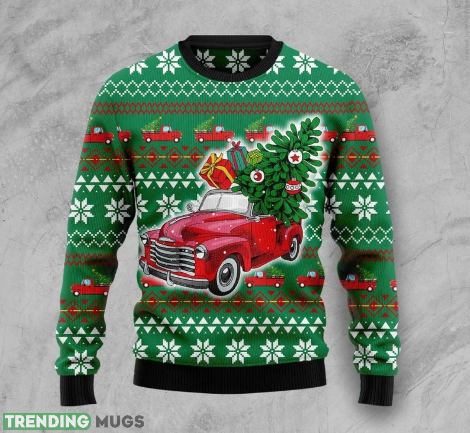 Pickup Truck Red Car Christmas Gift Ugly Christmas Sweater Product Photo 1 Pickup Truck Red Car Christmas Gift Ugly Christmas Sweater Product Photo 1