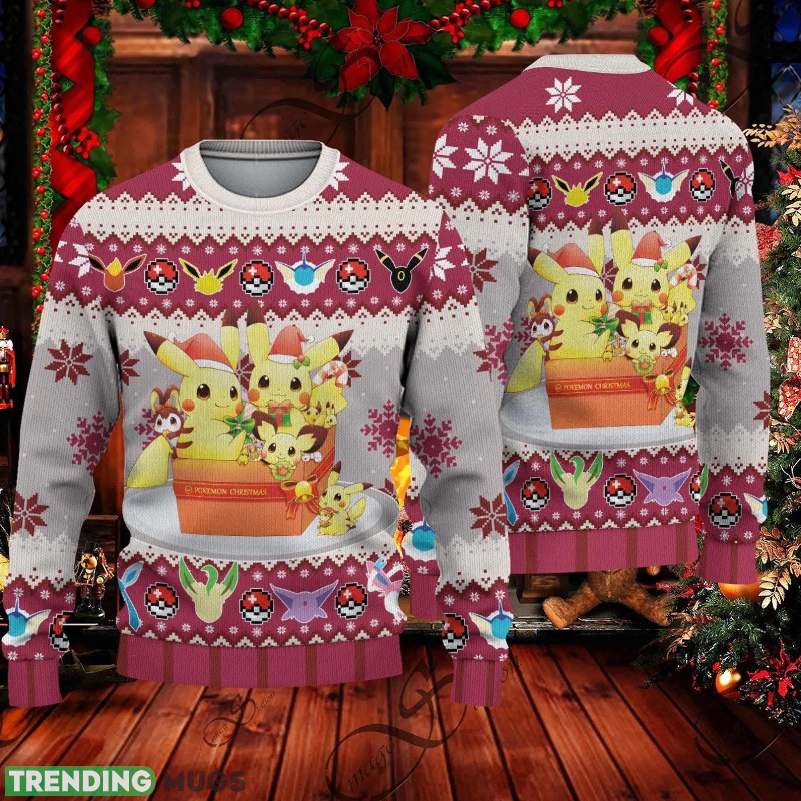 Pikachu Lovers Pikachu Ugly Christmas Sweater Product Photo 1 Pikachu Lovers Pikachu Ugly Christmas Sweater Product Photo 1