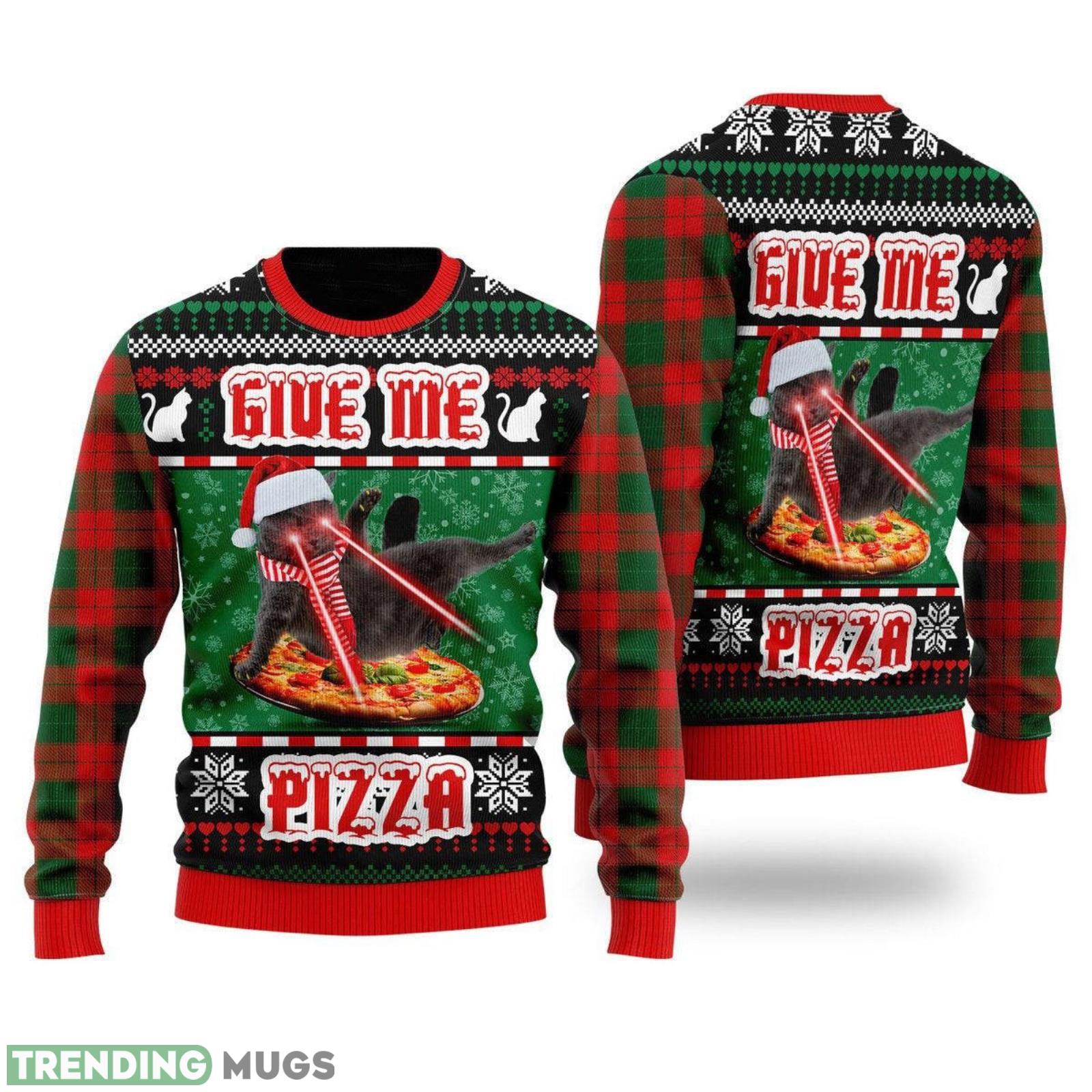 Pizza Cat Give Me Pizza Christmas Ugly Sweater Product Photo 1 Pizza Cat Give Me Pizza Christmas Ugly Sweater Product Photo 1