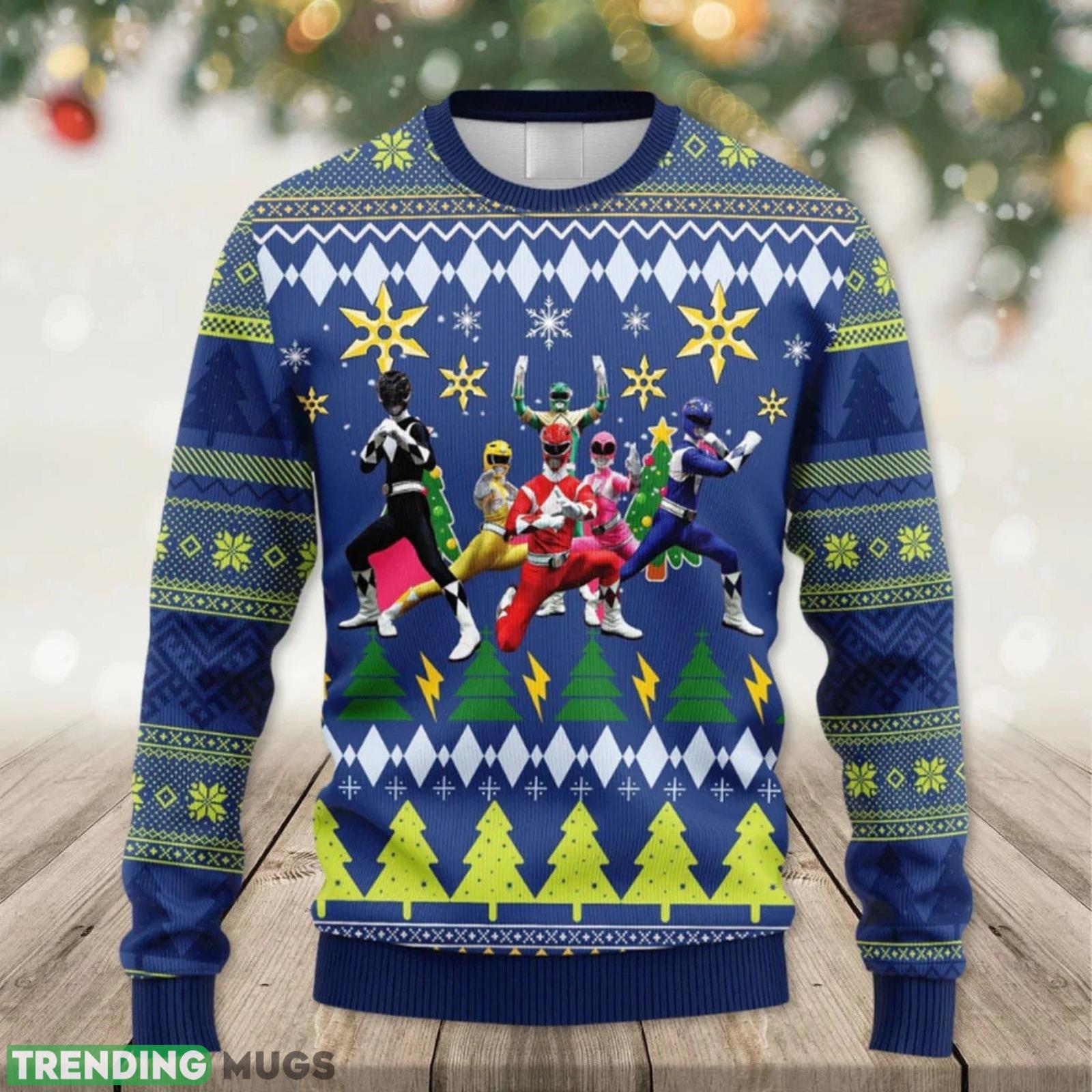 Power Rangers Cartoon Christmas Gift Ugly Christmas Sweater Product Photo 1 Power Rangers Cartoon Christmas Gift Ugly Christmas Sweater Product Photo 1