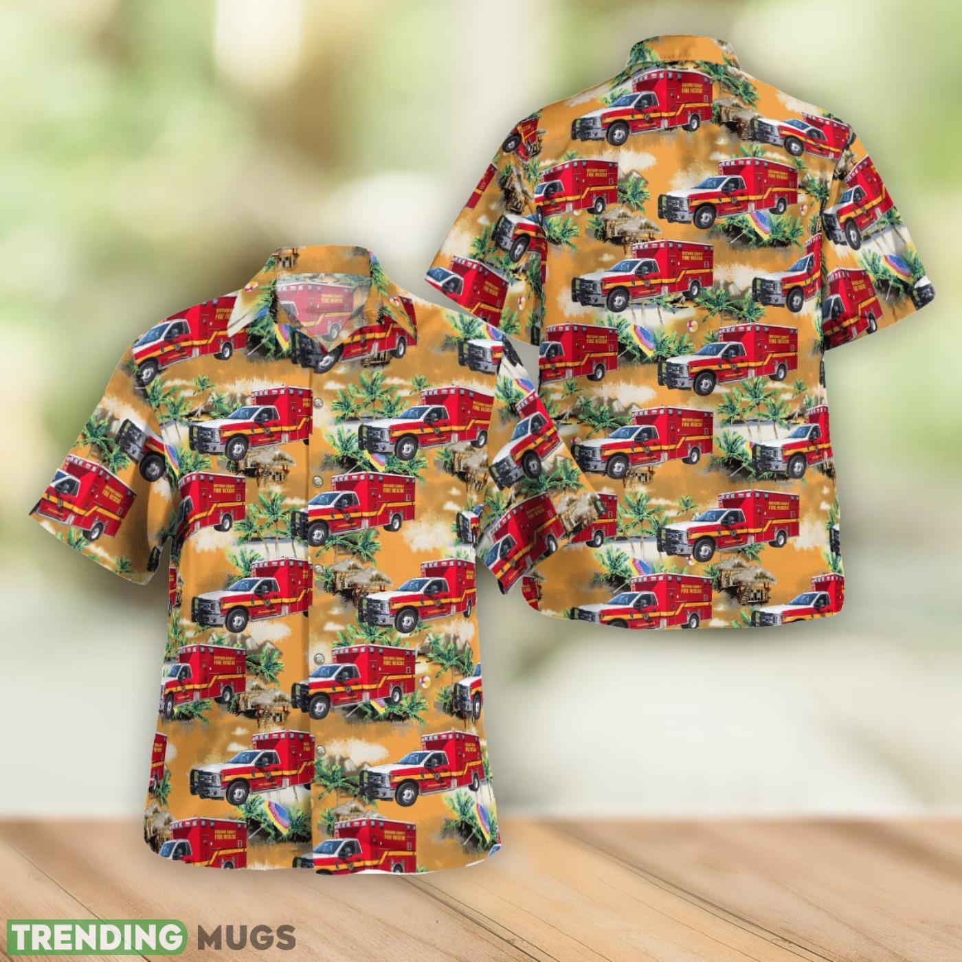 Rockledge Florida Brevard County Fire Rescue Button Up Hawaiian Shirt Beach Gift Product Photo 1