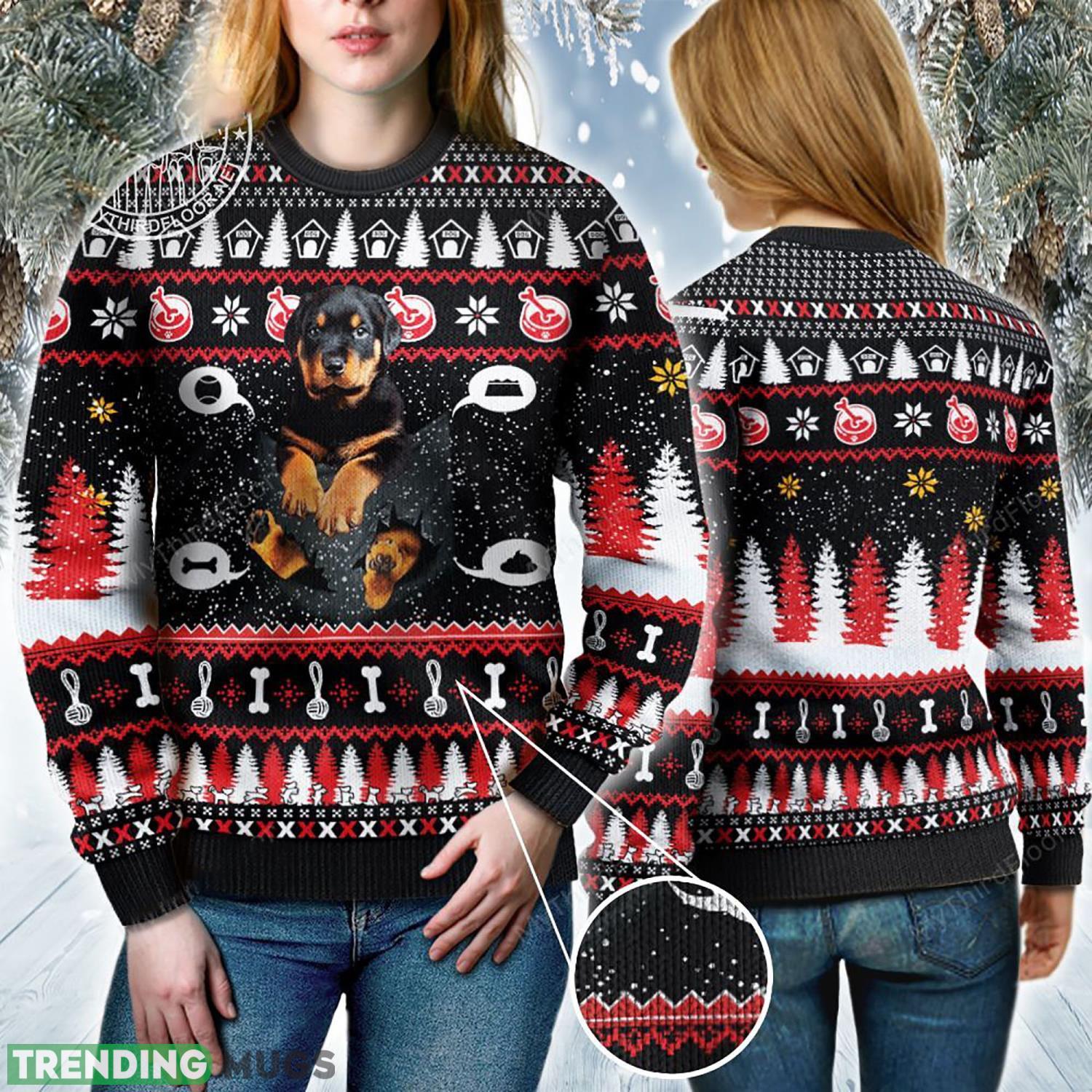 Rottweiler Dog Lovers Gift Baby In Pocket Ugly Sweater Christmas Xmas Sweater Product Photo 1 Rottweiler Dog Lovers Gift Baby In Pocket Ugly Sweater Christmas Xmas Sweater Product Photo 1