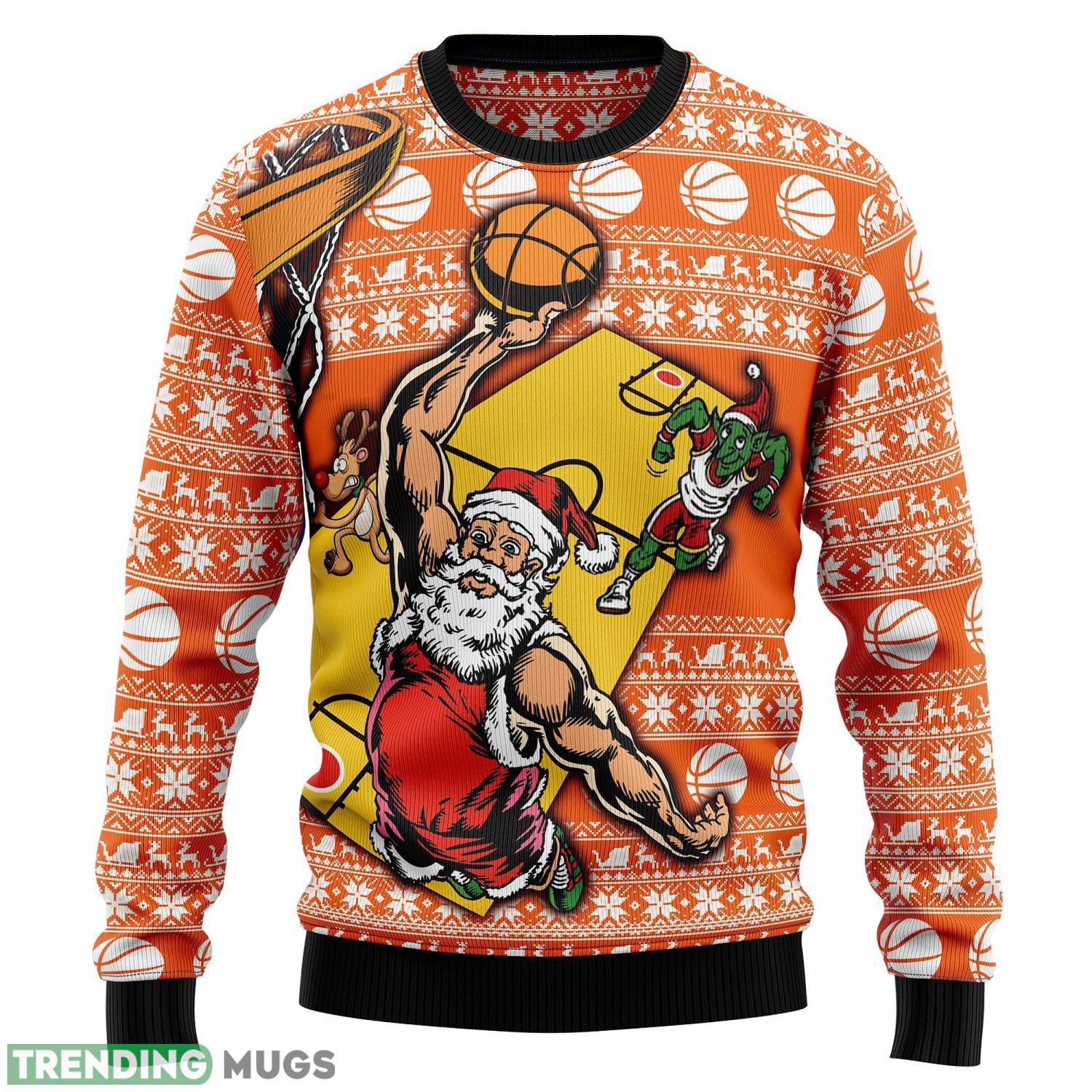 Santa Basketball Ugly Christmas Sweater Product Photo 1 Santa Basketball Ugly Christmas Sweater Product Photo 1