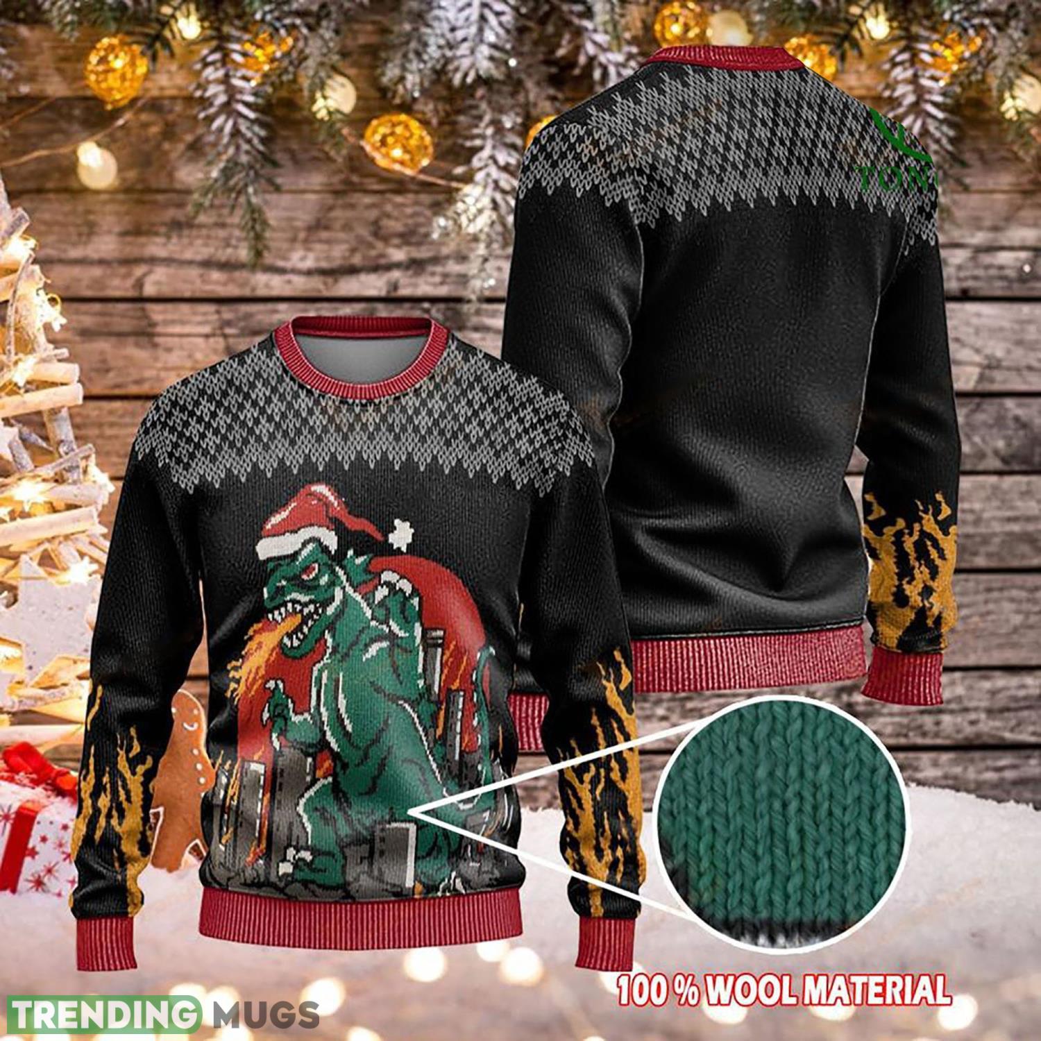 Santa Dinosaur Christmas Ugly Sweaters Christmas Xmas Sweater Product Photo 1 Santa Dinosaur Christmas Ugly Sweaters Christmas Xmas Sweater Product Photo 1