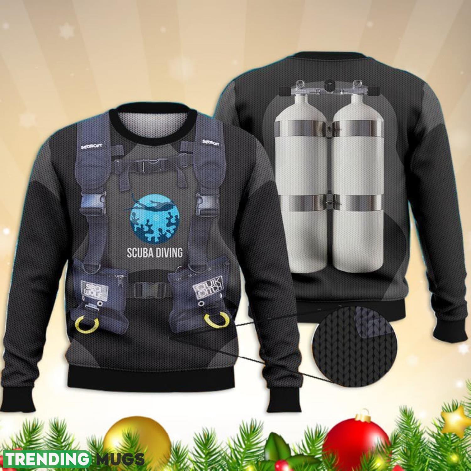 Scuba Diving 3D Full Print Black 3D Ugly Sweater Christmas Gift Sweater Product Photo 1 Scuba Diving 3D Full Print Black 3D Ugly Sweater Christmas Gift Sweater Product Photo 1