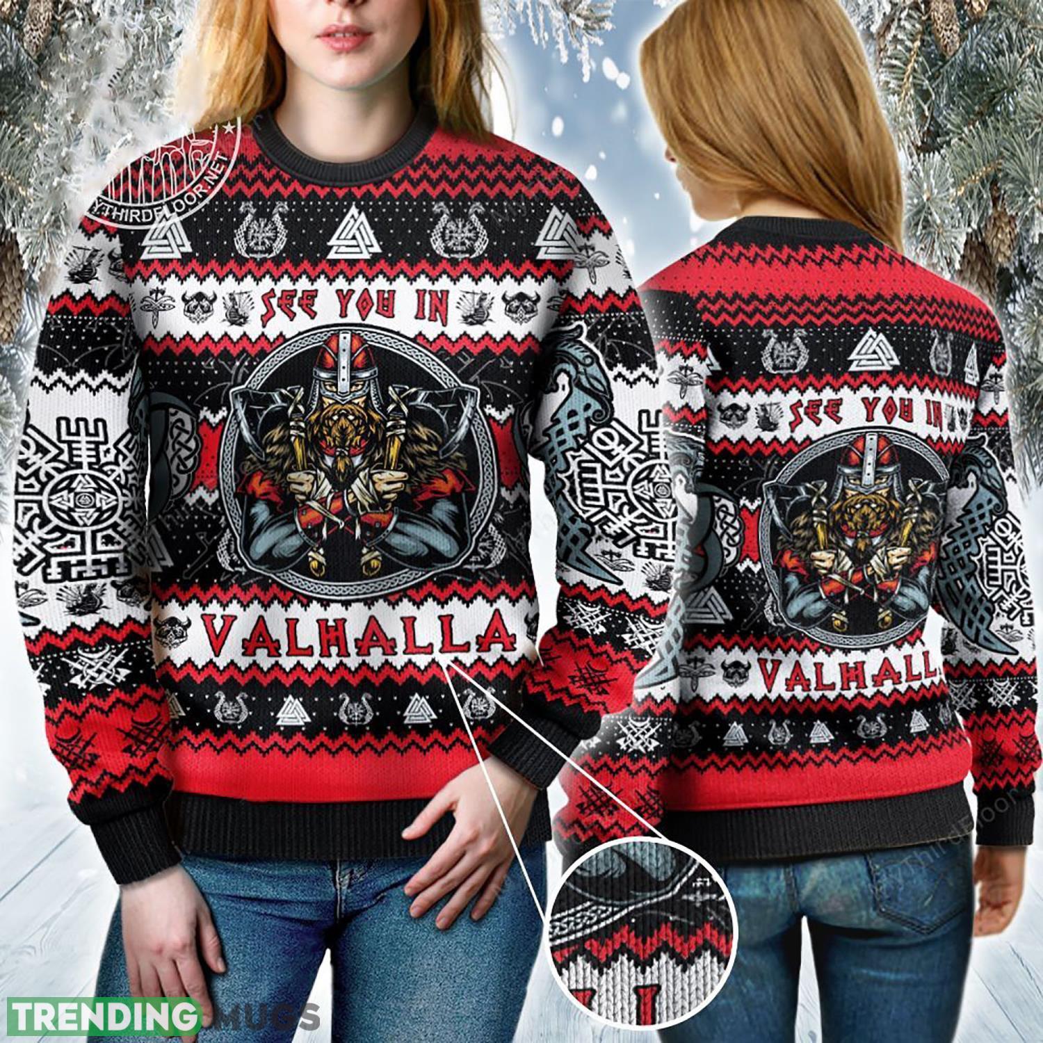 See You In Valhalla Vikings Ugly Christmas Xmas Sweater Product Photo 1 See You In Valhalla Vikings Ugly Christmas Xmas Sweater Product Photo 1