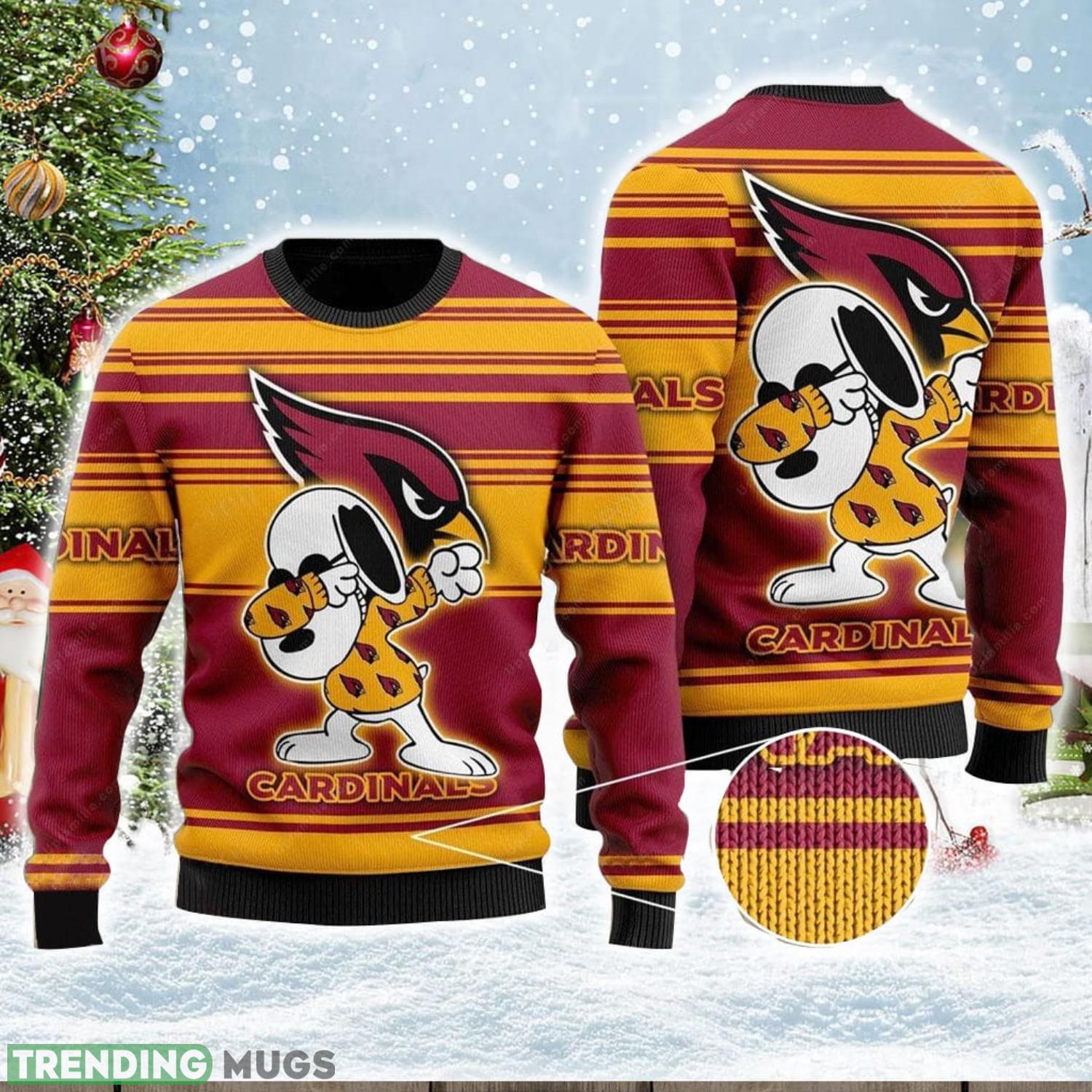 Snoopy Arizona Cardinals Dabbing Snoopy 3D Ugly Christmas Sweater Presents Christmas For Men And Women Product Photo 1 Snoopy Arizona Cardinals Dabbing Snoopy 3D Ugly Christmas Sweater Presents Christmas For Men And Women Product Photo 1
