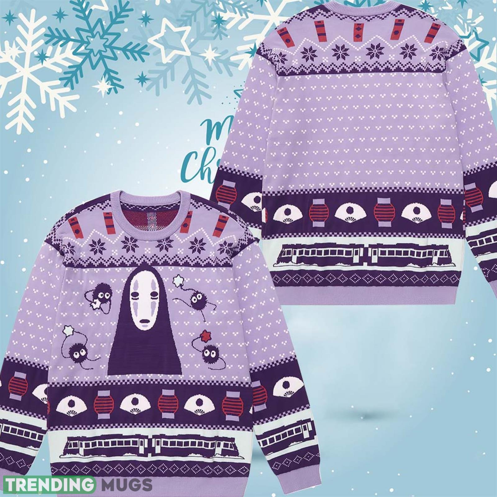 Spirited Away No Face Christmas Gift Ugly Christmas Sweater Product Photo 1 Spirited Away No Face Christmas Gift Ugly Christmas Sweater Product Photo 1
