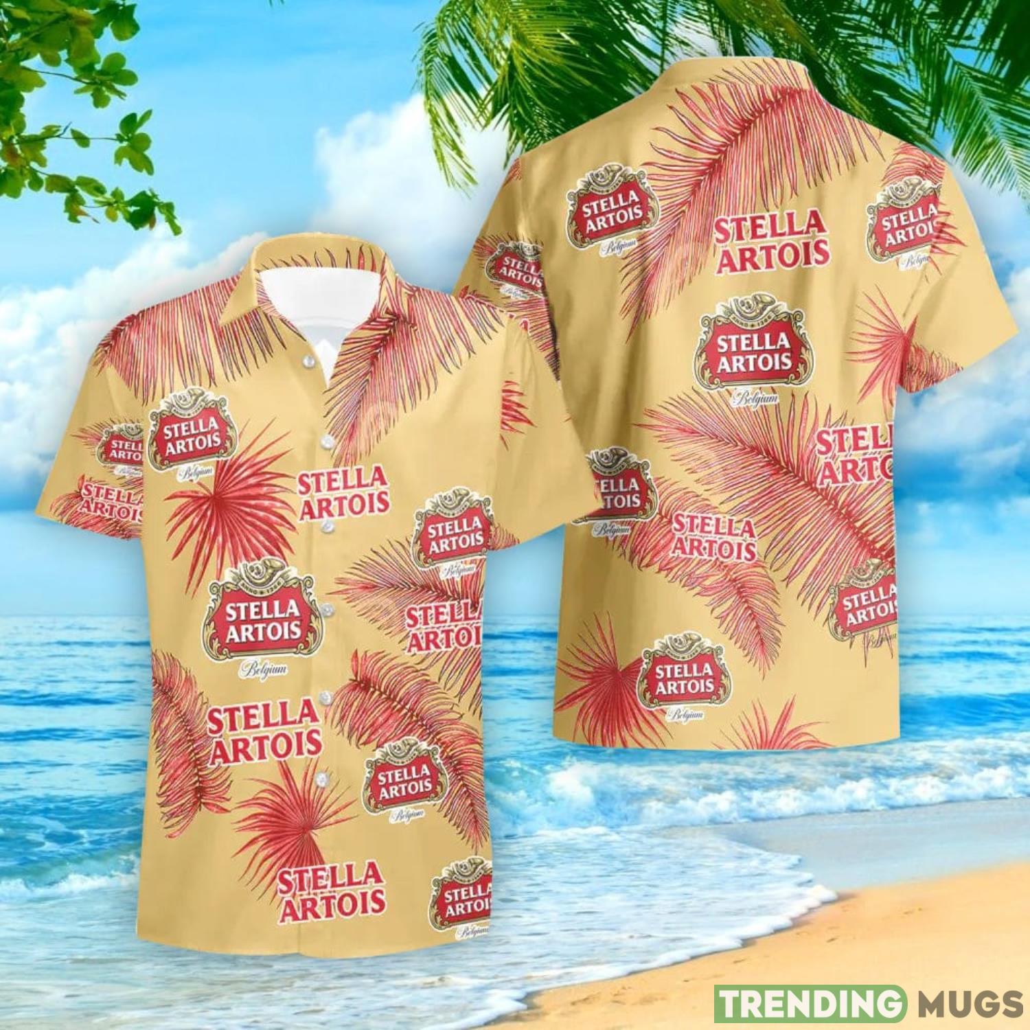 Stella Artois Palm Leaves Tropical Hawaiian Shirt And Shorts Unique Summer Gift Hawaiian & Short Stella Artois Palm Leaves Tropical Hawaiian Shirt And Shorts Unique Summer Gift Hawaiian & Short