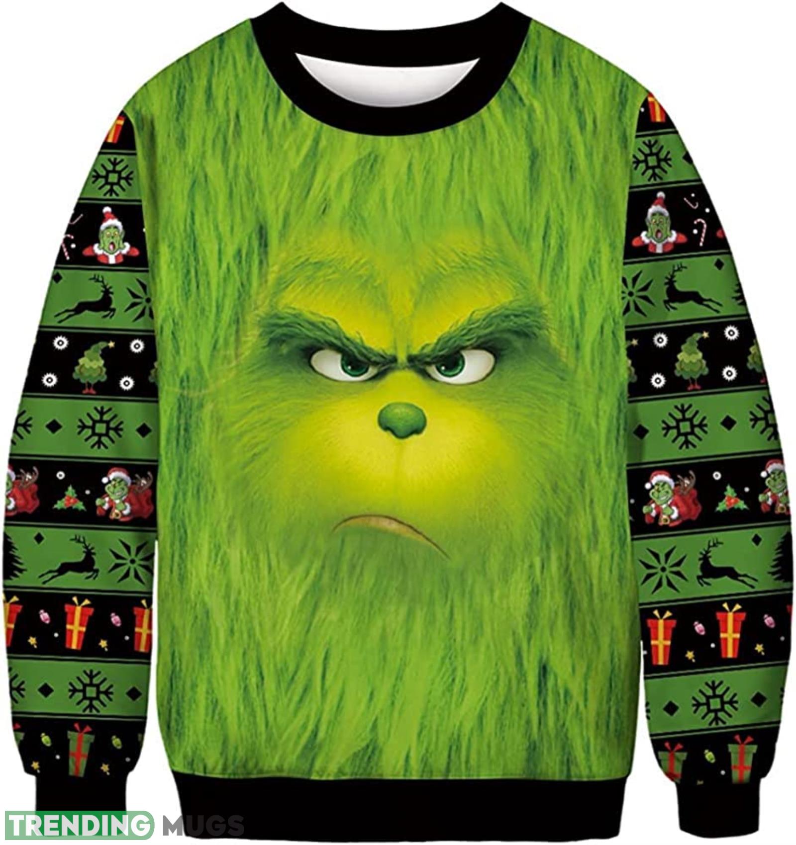 The Grinch Face Ugly Christmas Gift Ugly Christmas Sweater Product Photo 1 The Grinch Face Ugly Christmas Gift Ugly Christmas Sweater Product Photo 1