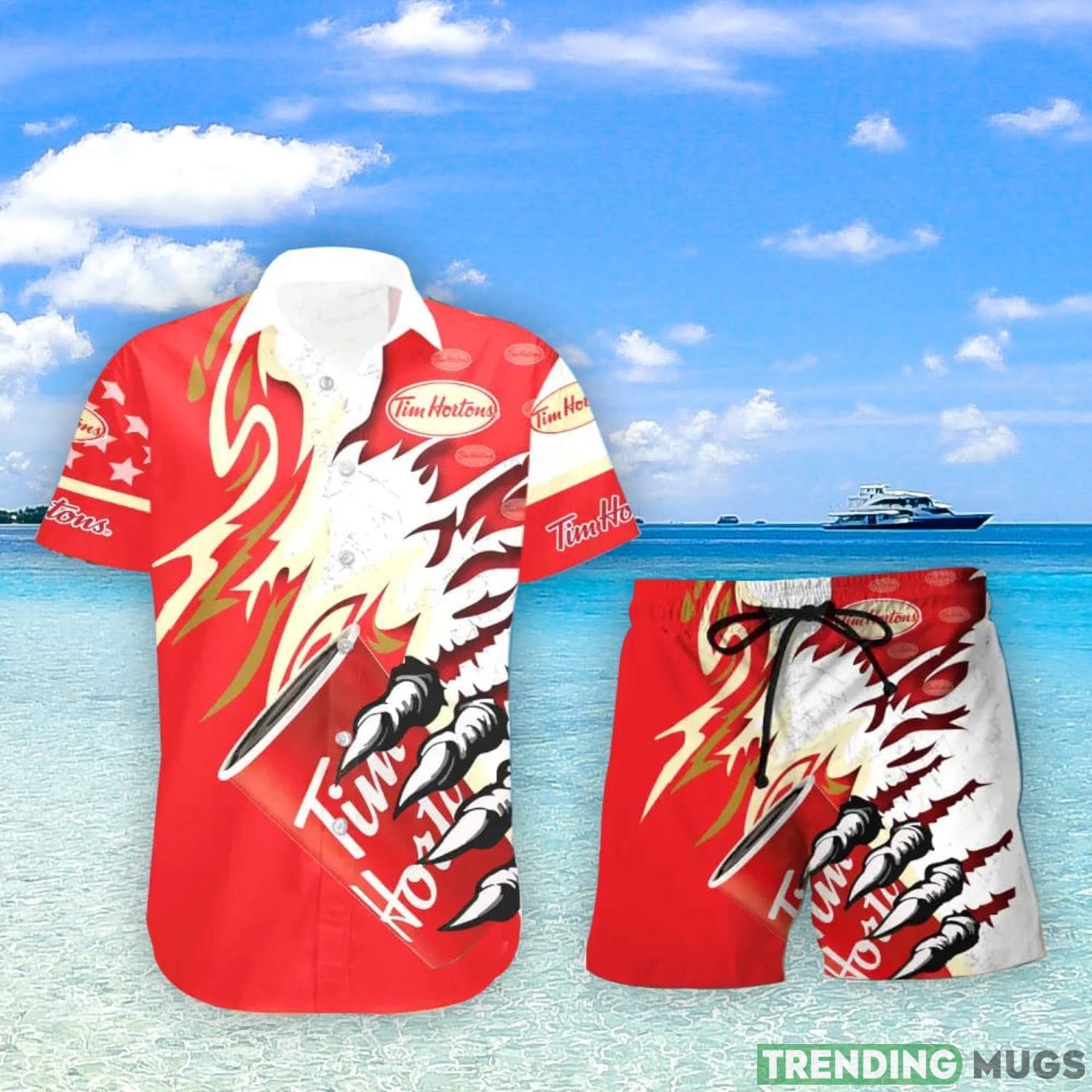 Tim Hortons Monster Claw Cool Gift Hawaiian Shirt And Shorts Men And Women Summer Gift Product Photo 1 Tim Hortons Monster Claw Cool Gift Hawaiian Shirt And Shorts Men And Women Summer Gift Product Photo 1