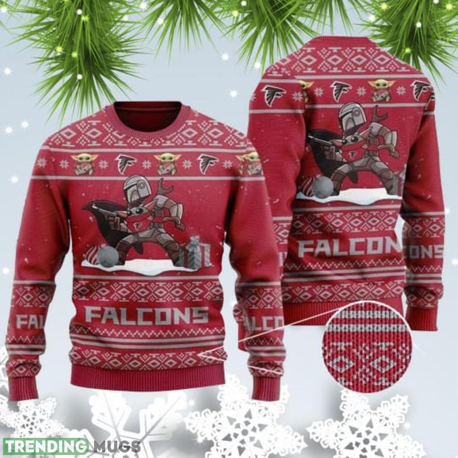Ugly Baby Yoda Boba Fett The Mandalorian Atlanta Falcons For Christmas Ugly Sweater Product Photo 1 Ugly Baby Yoda Boba Fett The Mandalorian Atlanta Falcons For Christmas Ugly Sweater Product Photo 1
