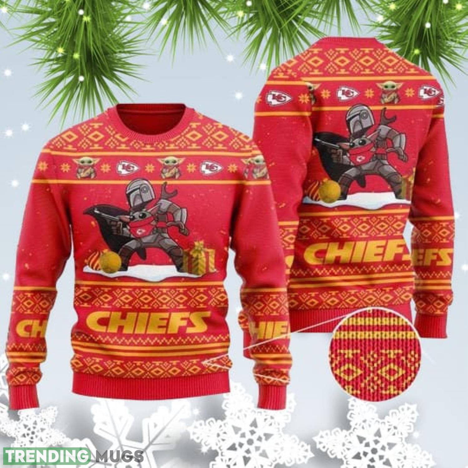 Ugly Baby Yoda Boba Fett The Mandalorian Kansas City Chiefs For Christmas Ugly Sweater Product Photo 1 Ugly Baby Yoda Boba Fett The Mandalorian Kansas City Chiefs For Christmas Ugly Sweater Product Photo 1
