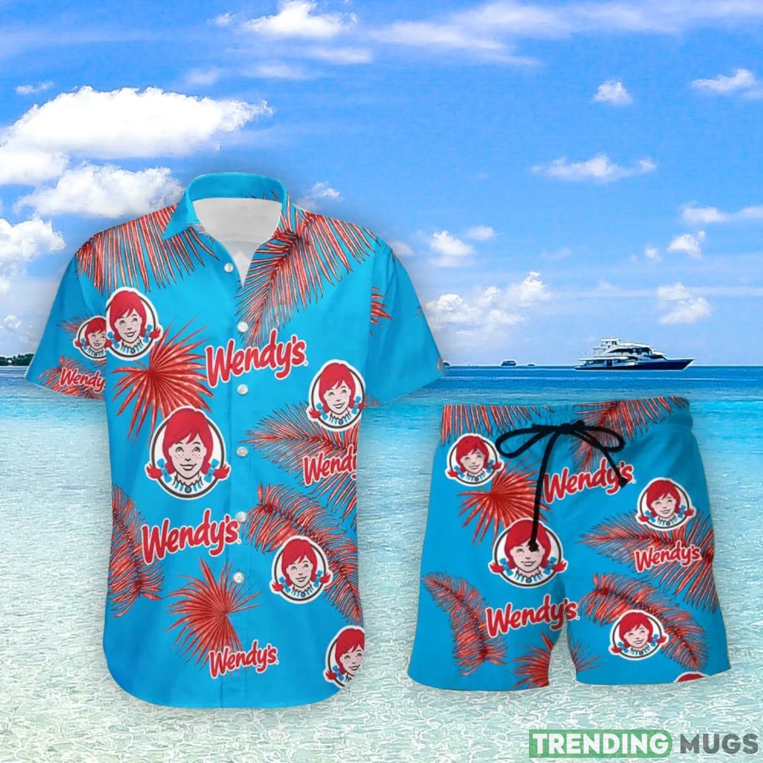 Wendy's Palm Leaves Tropical Hawaiian Shirt And Shorts Unique Summer Gift Product Photo 1 Wendy's Palm Leaves Tropical Hawaiian Shirt And Shorts Unique Summer Gift Product Photo 1