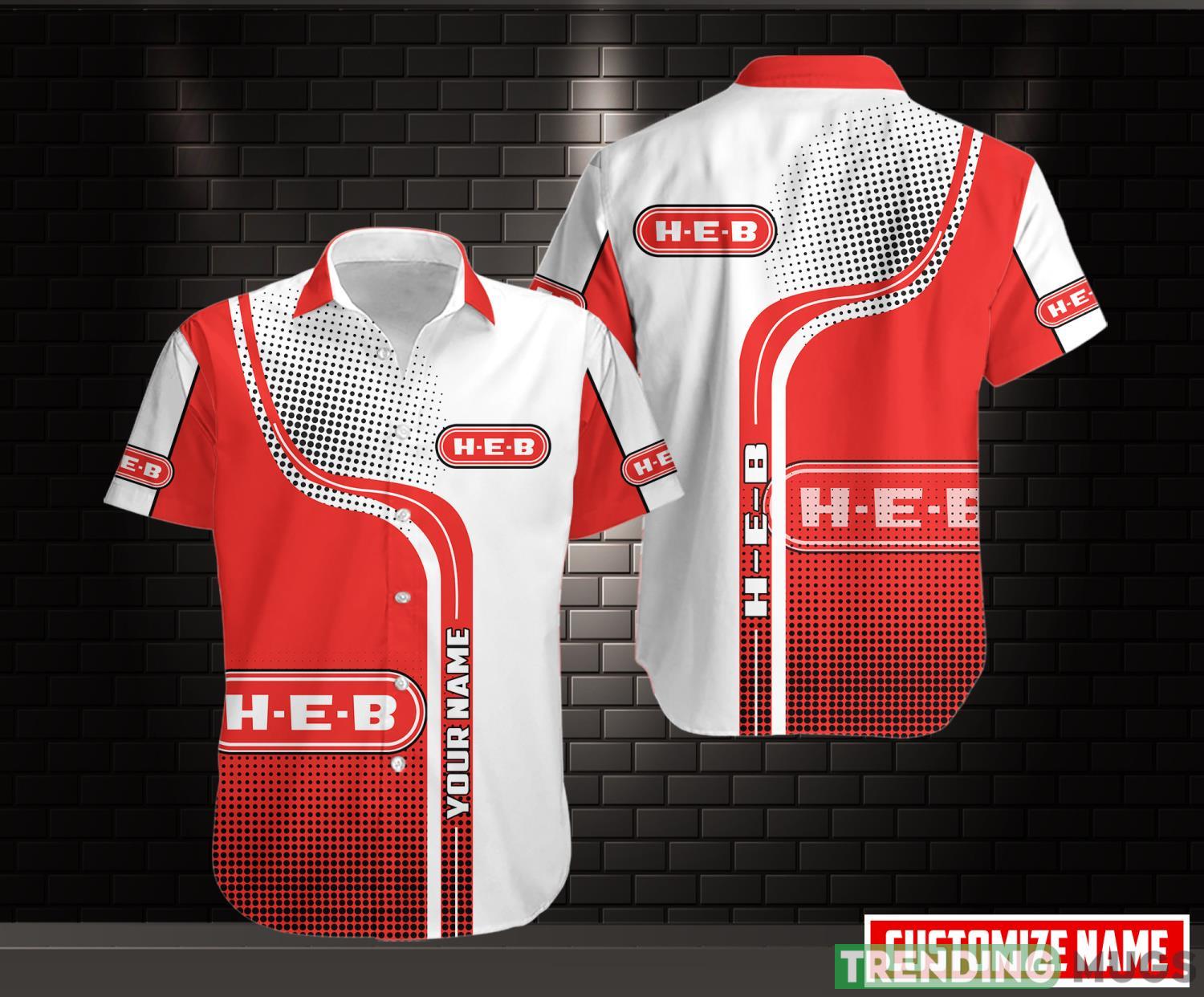 3D All Over Printed H-E-B Short Sleeve Red White Summer Gift Hawaiian Shirt Product Photo 1 3D All Over Printed H-E-B Short Sleeve Red White Summer Gift Hawaiian Shirt Product Photo 1